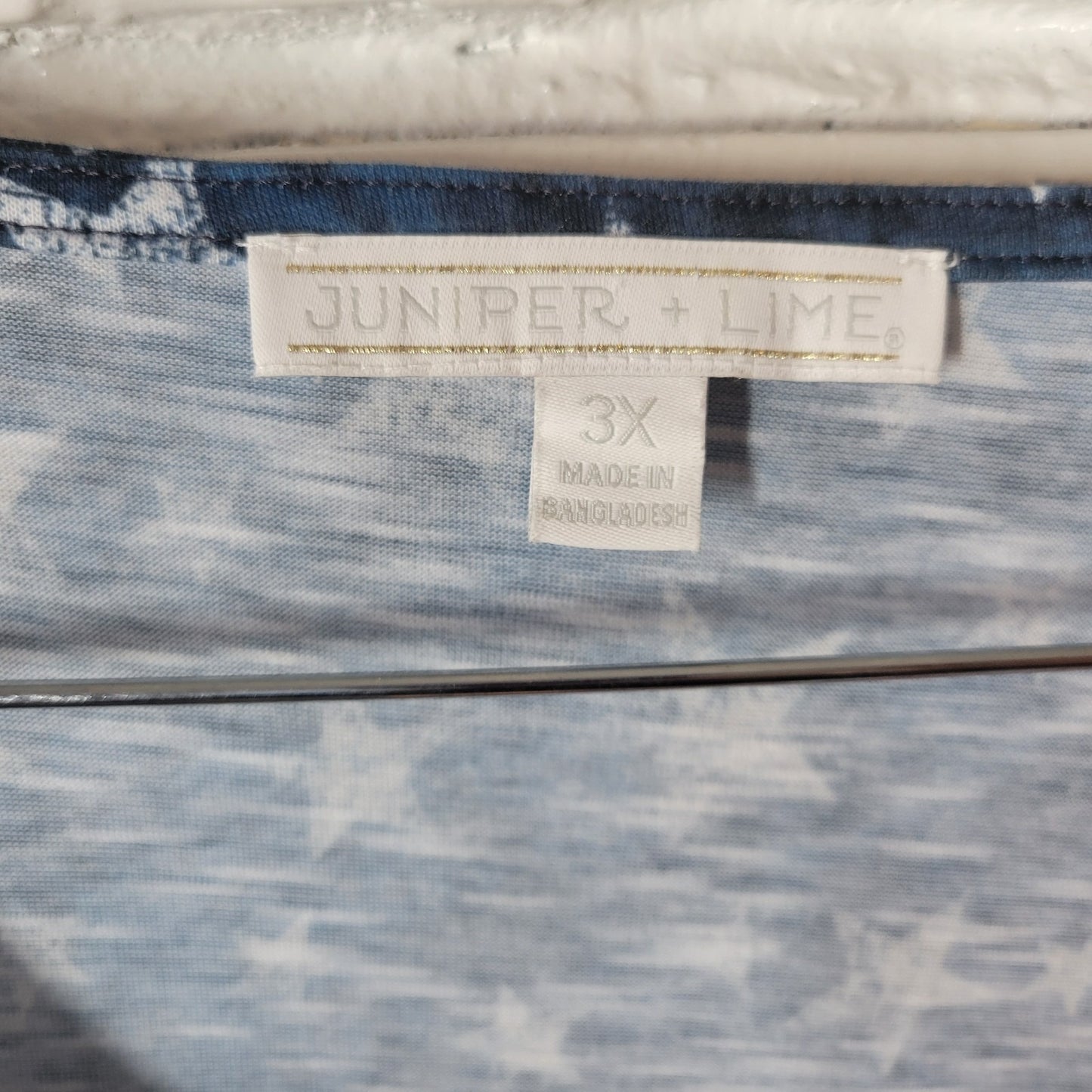 Fourth of July Juniper Lime Womens Top 3X Plus Tee Patriotic US Flag Rhinestones