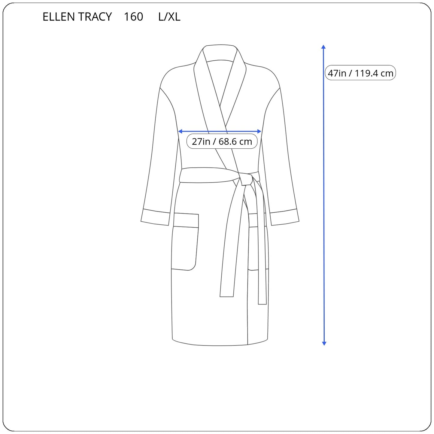 Ellen Tracy Robe L XL Womens Purple Blue Geometric Fleece Full Zip GEO194E
