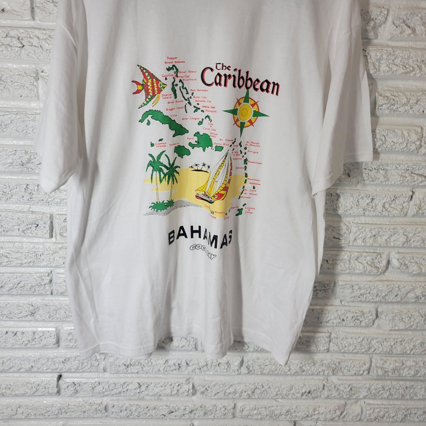 Womens Top Extra Large Tee XL Short Sleeve Caribbean Bahamas Vacation Souvenir