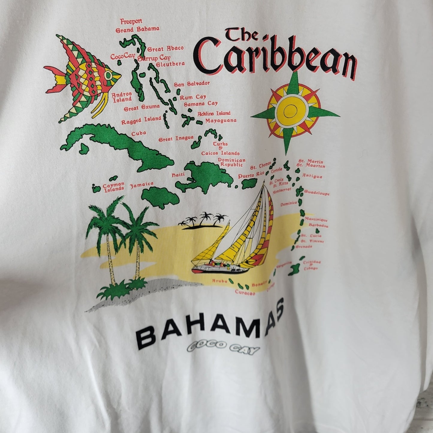Womens Top Extra Large Tee XL Short Sleeve Caribbean Bahamas Vacation Souvenir