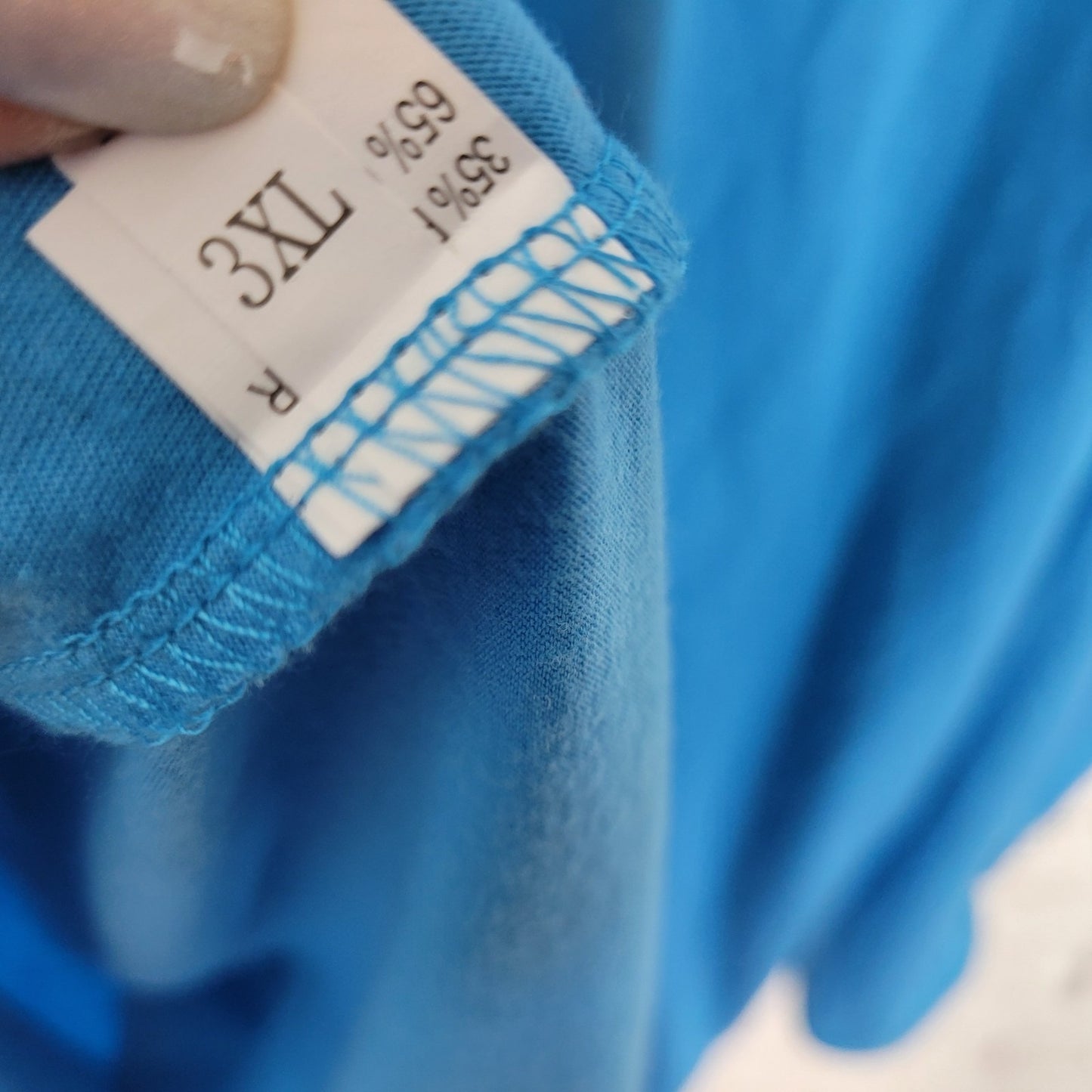 Womens Top 3XL Plus Tee Parrot Margarita Blue Last Call Raglan Sleeve Poly Blend