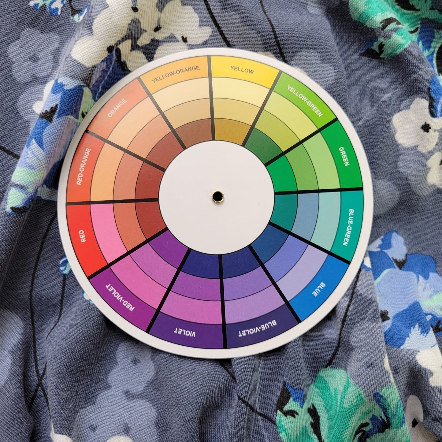 Croft Barrow Womens Top Extra Large Tee Short Sleeve Blue Floral Cotton Comfy