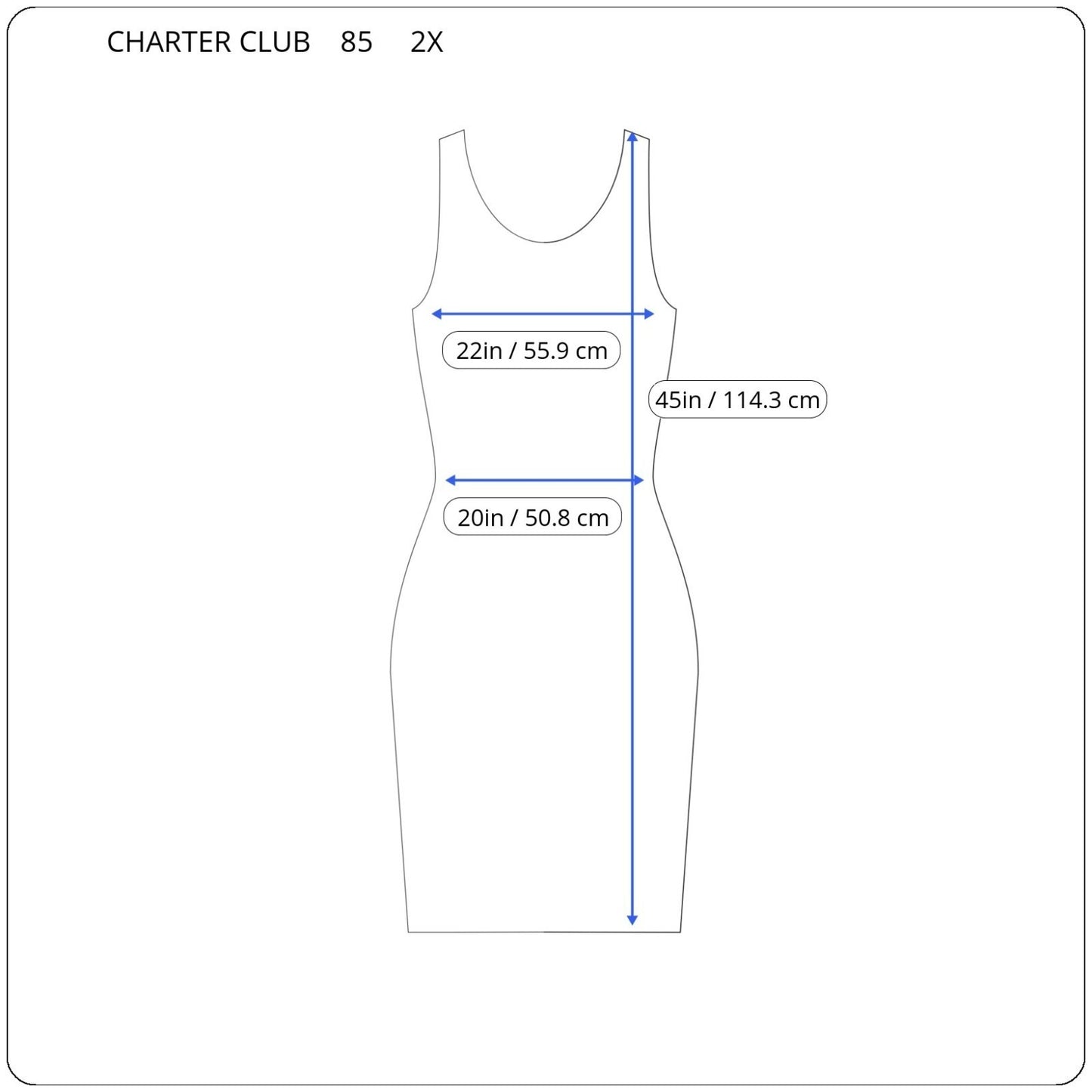 Charter Club Womens Dress 2X Plus Sleeveless Blue Geometric Crochet Beads Studs