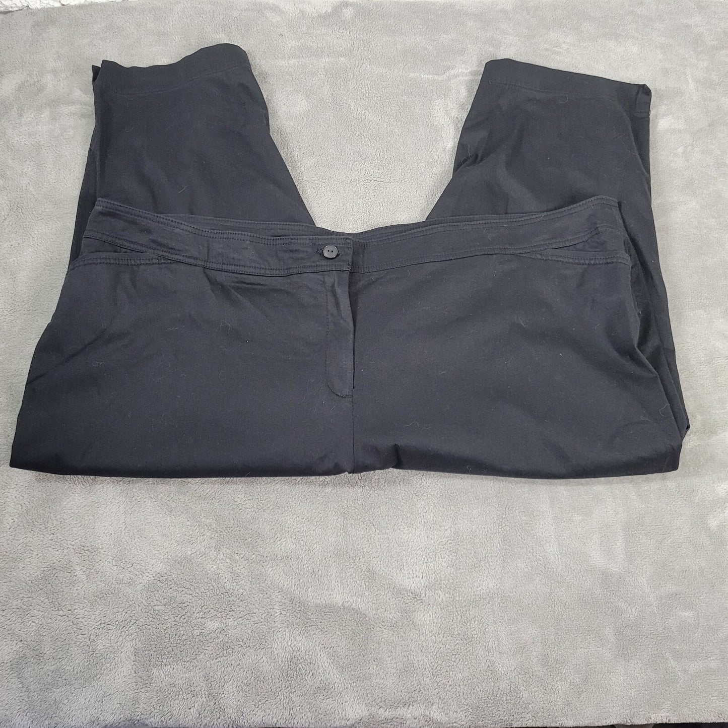 Avenue Womens Pants 28 Plus Capri Black Elastic Waist Pockets Casual Comfy