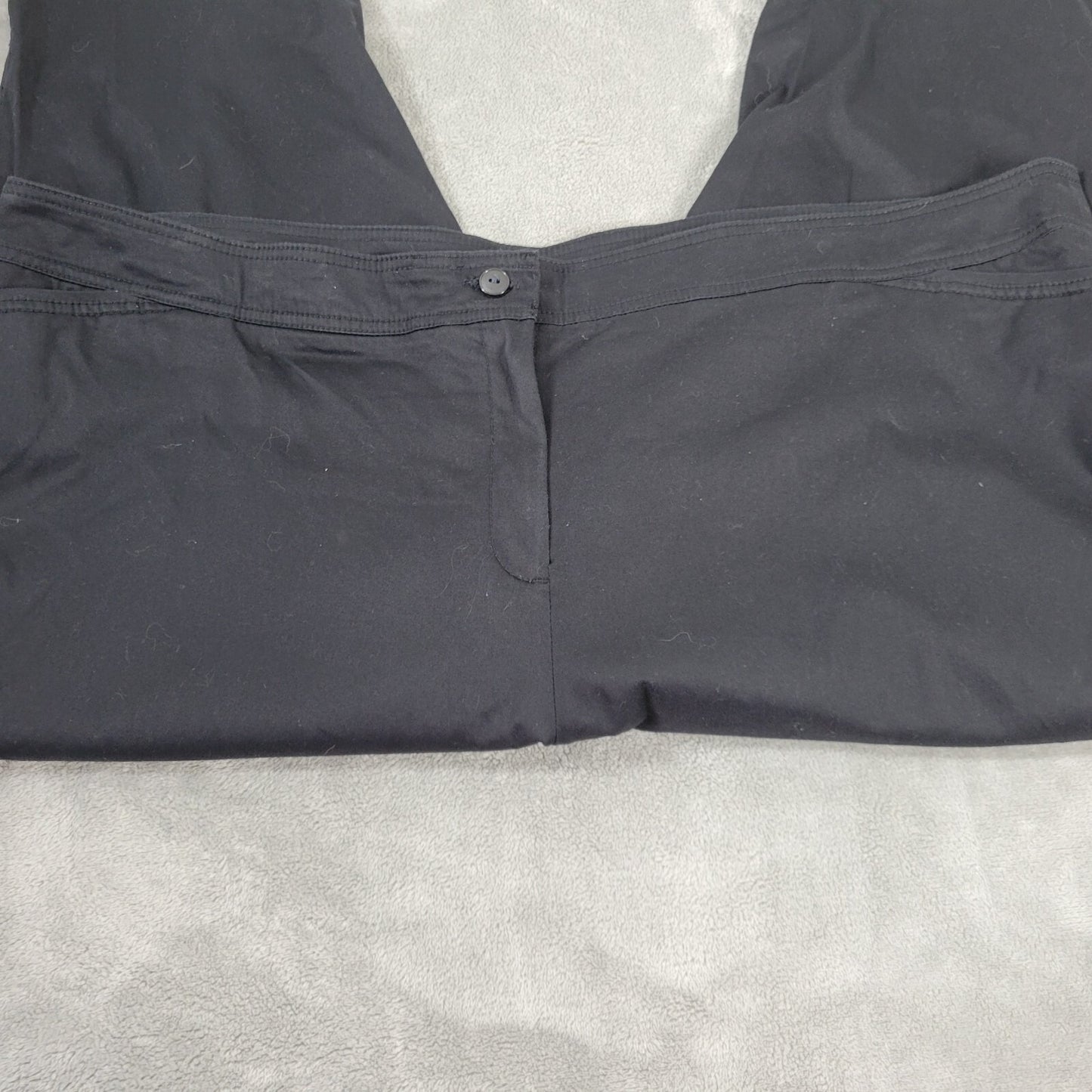 Avenue Womens Pants 28 Plus Capri Black Elastic Waist Pockets Casual Comfy