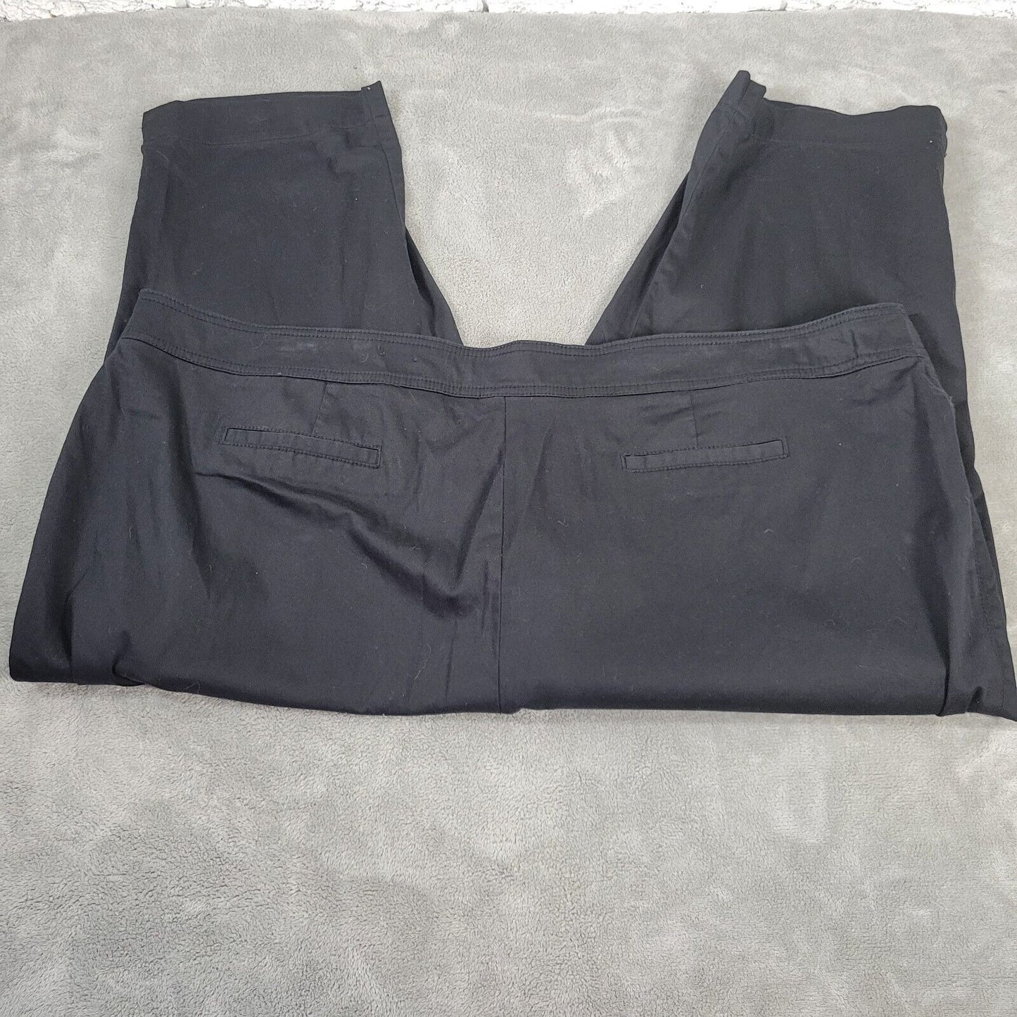 Avenue Womens Pants 28 Plus Capri Black Elastic Waist Pockets Casual Comfy