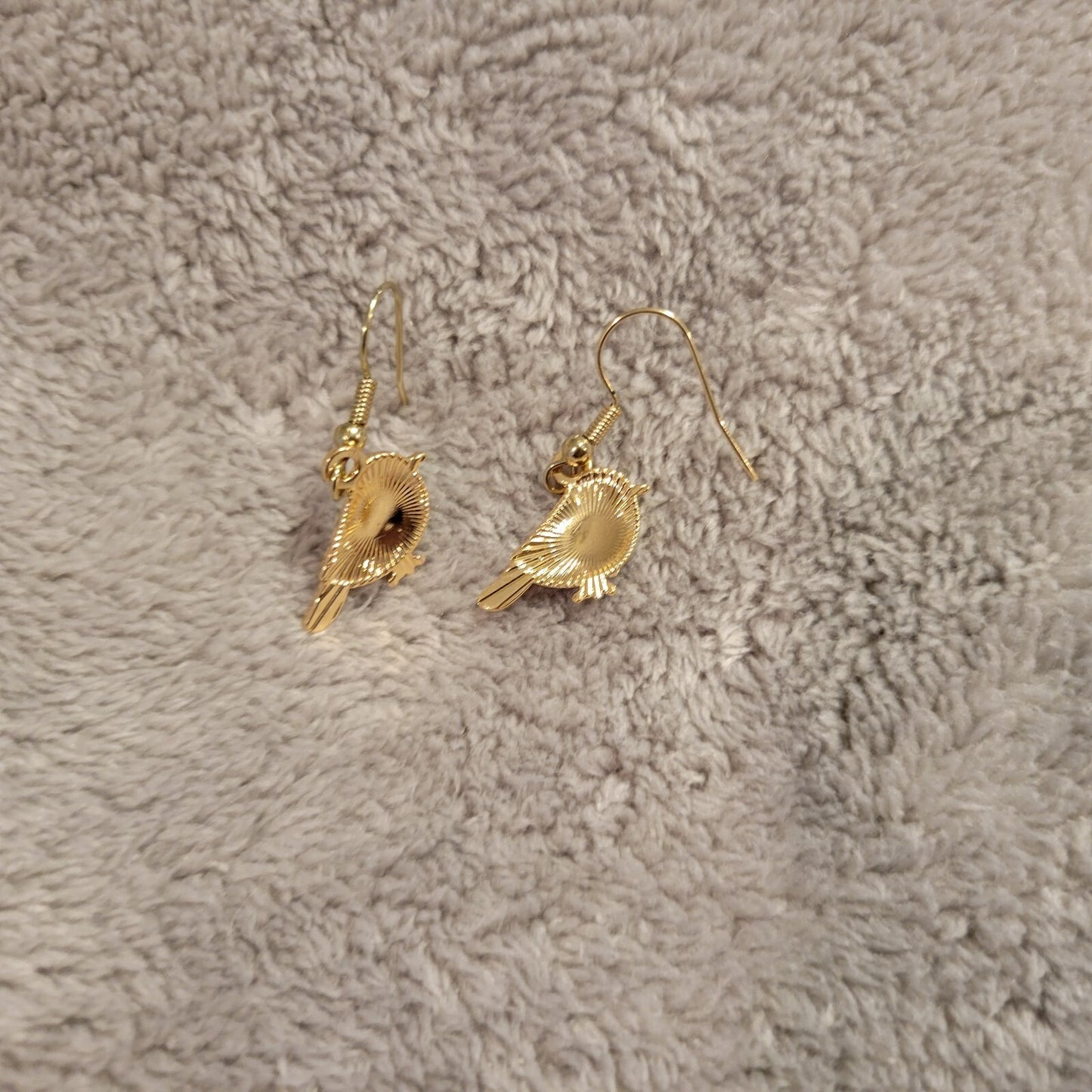 Birds #2 Women Earrings One Pair Purple Hanging Dangle Aluminum Alloy Gold Tone