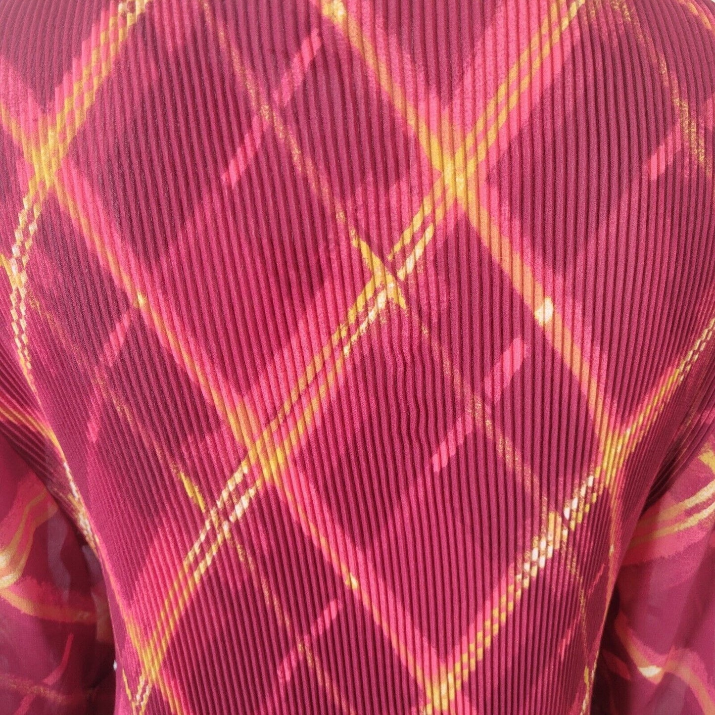 Catherines Womens Top 1X Tunic Bell Sleeve Red Pink Sheer Beaded Lightweight