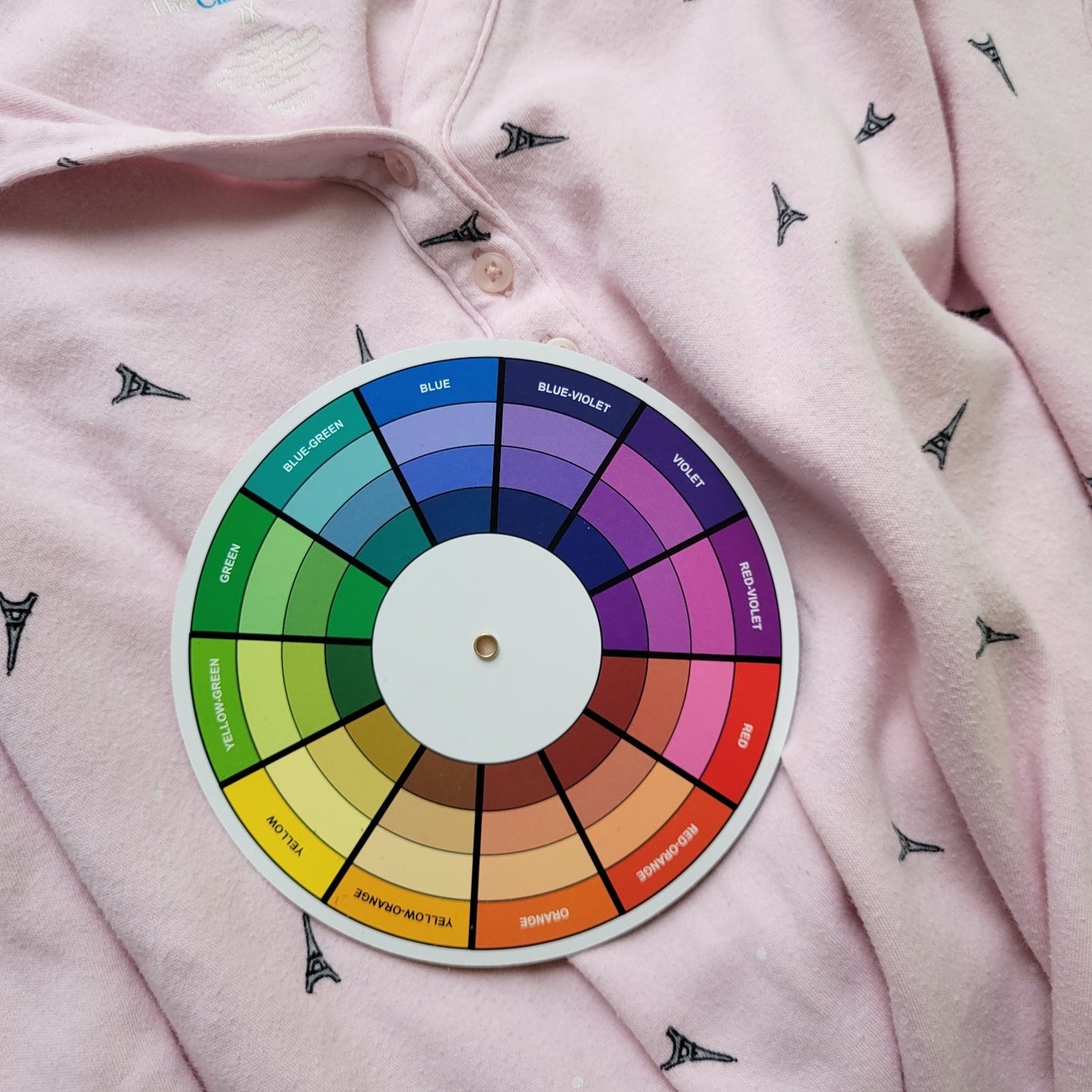 Croft Barrow Womens Top 2X Polo Eiffel Tower Paris France All Over Pink Cotton