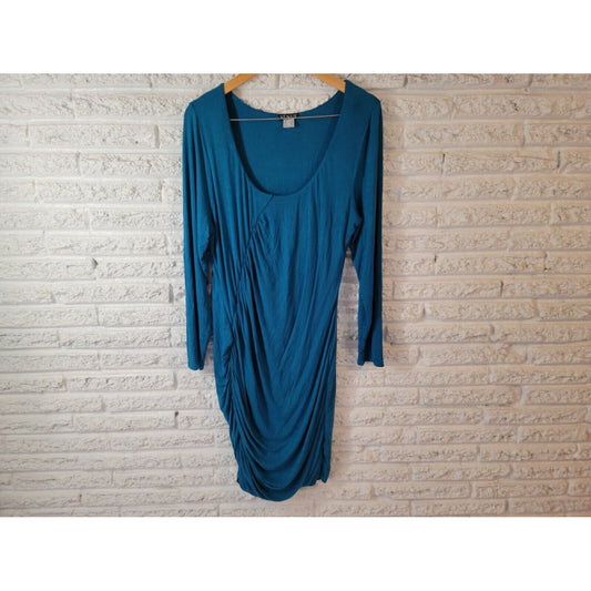 Venus Womens Dress Extra Large Bodycon Long Sleeve Blue Pullover Party Office