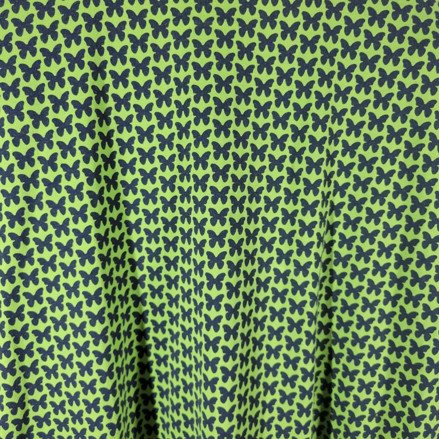 Riders Lee Womens Top 3X Plus Short Sleeve Quarter Button Green Butterflies