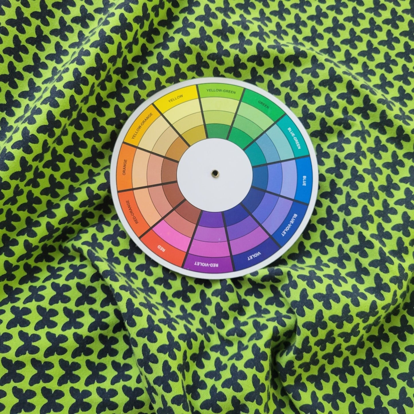 Riders Lee Womens Top 3X Plus Short Sleeve Quarter Button Green Butterflies