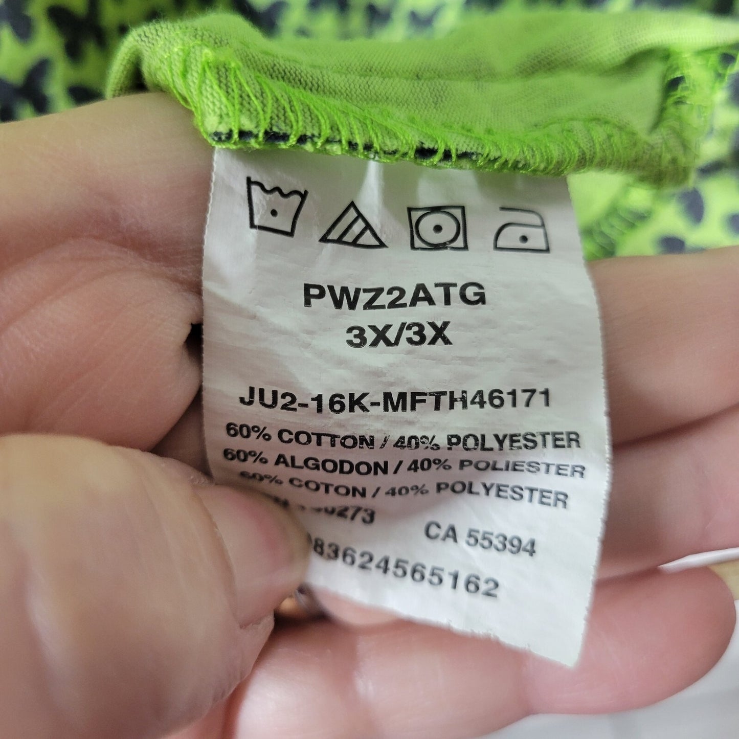 Riders Lee Womens Top 3X Plus Short Sleeve Quarter Button Green Butterflies