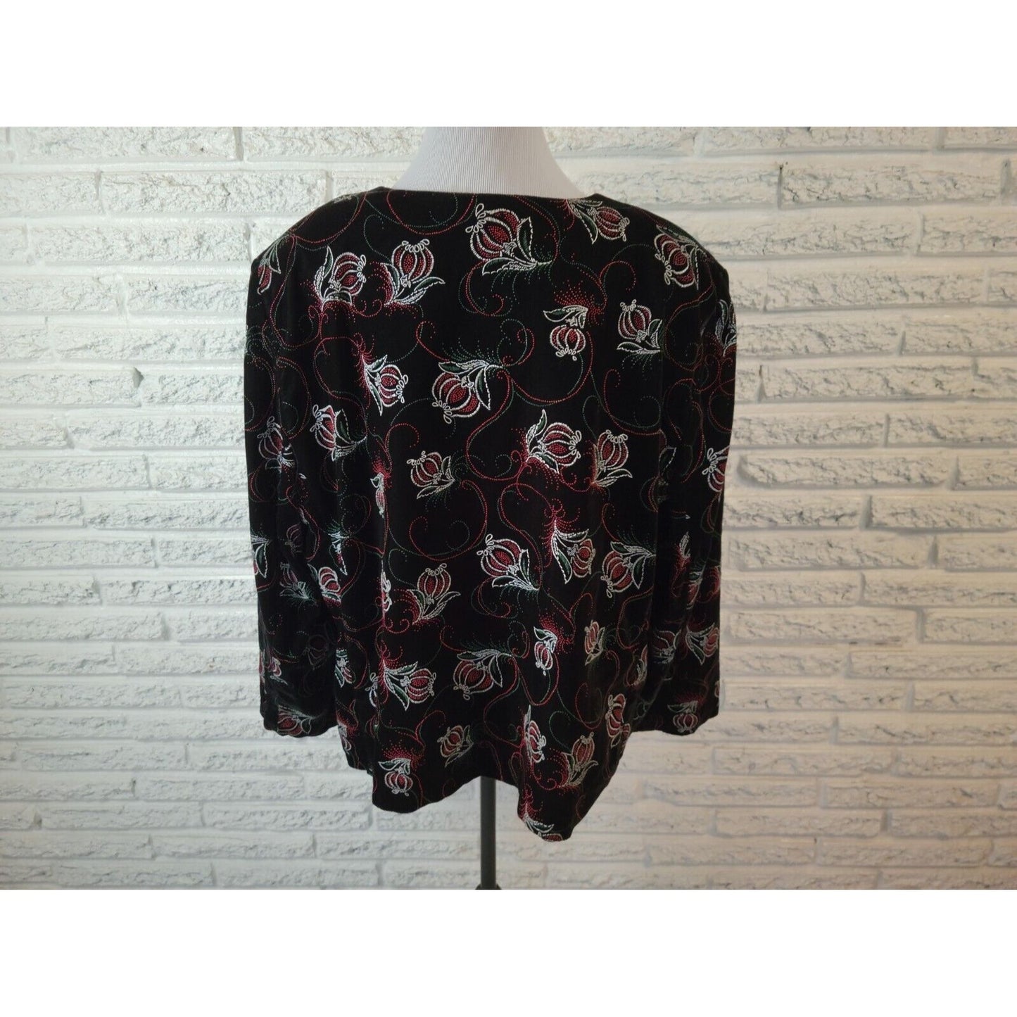 Vintage Holiday Maggie McNaughton Womens Jacket 22W Plus Blazer Velvet Embroider