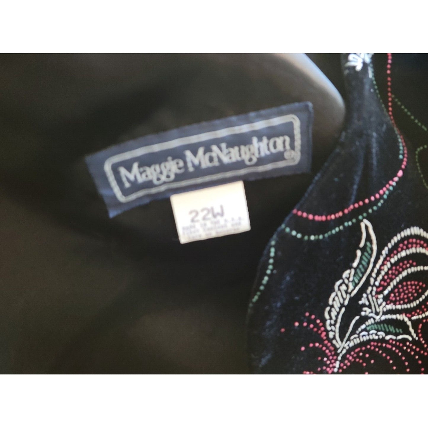 Vintage Holiday Maggie McNaughton Womens Jacket 22W Plus Blazer Velvet Embroider