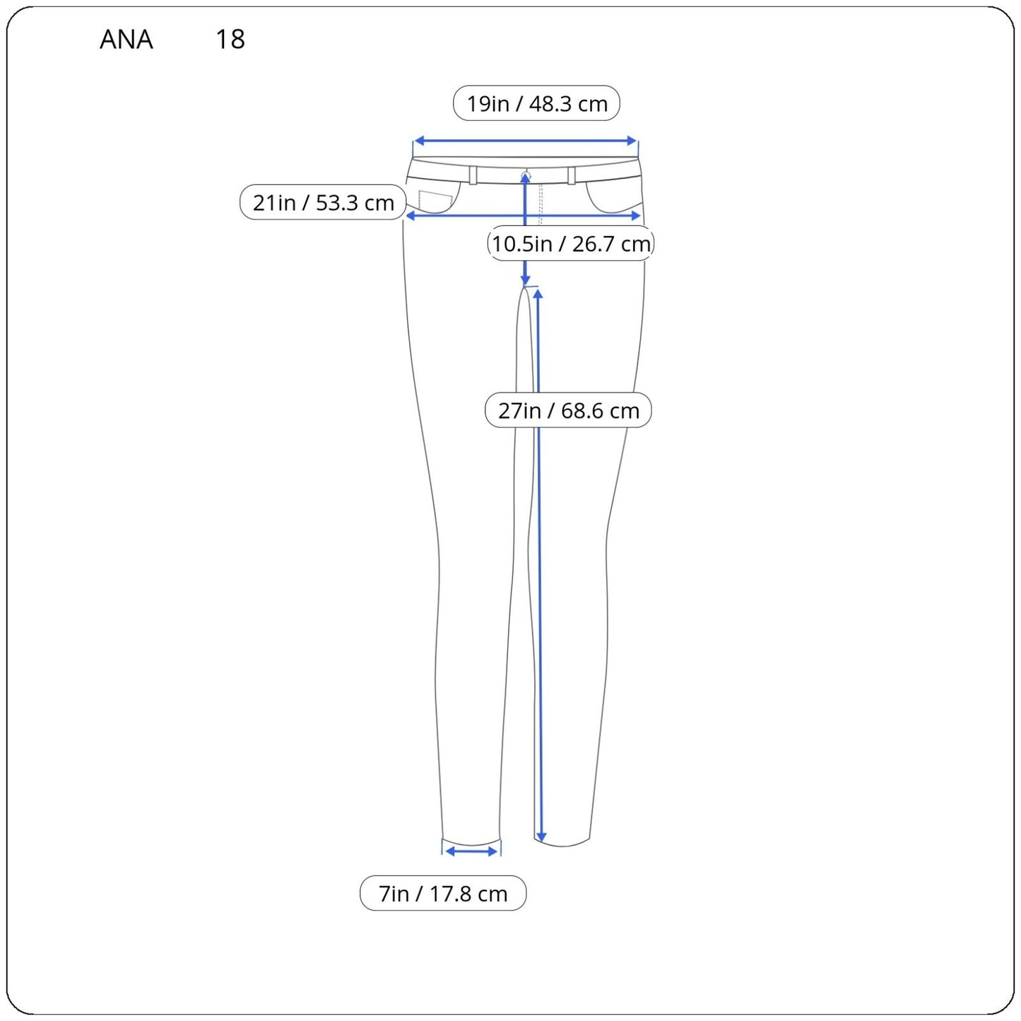 Ana Womens Jeans 18 Plus Skinny Ankle Cropped Green Denim Zip Fly Comfy Stretchy