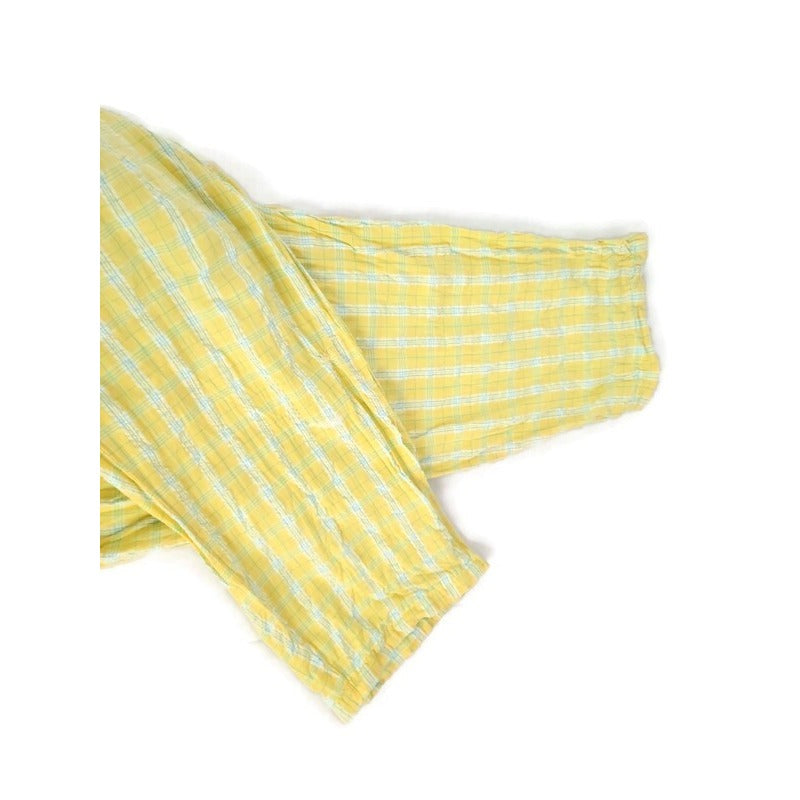 Woman Within Women Pants 16WP Plus Petite Pajama Lounge Lightweight Yellow Plaid