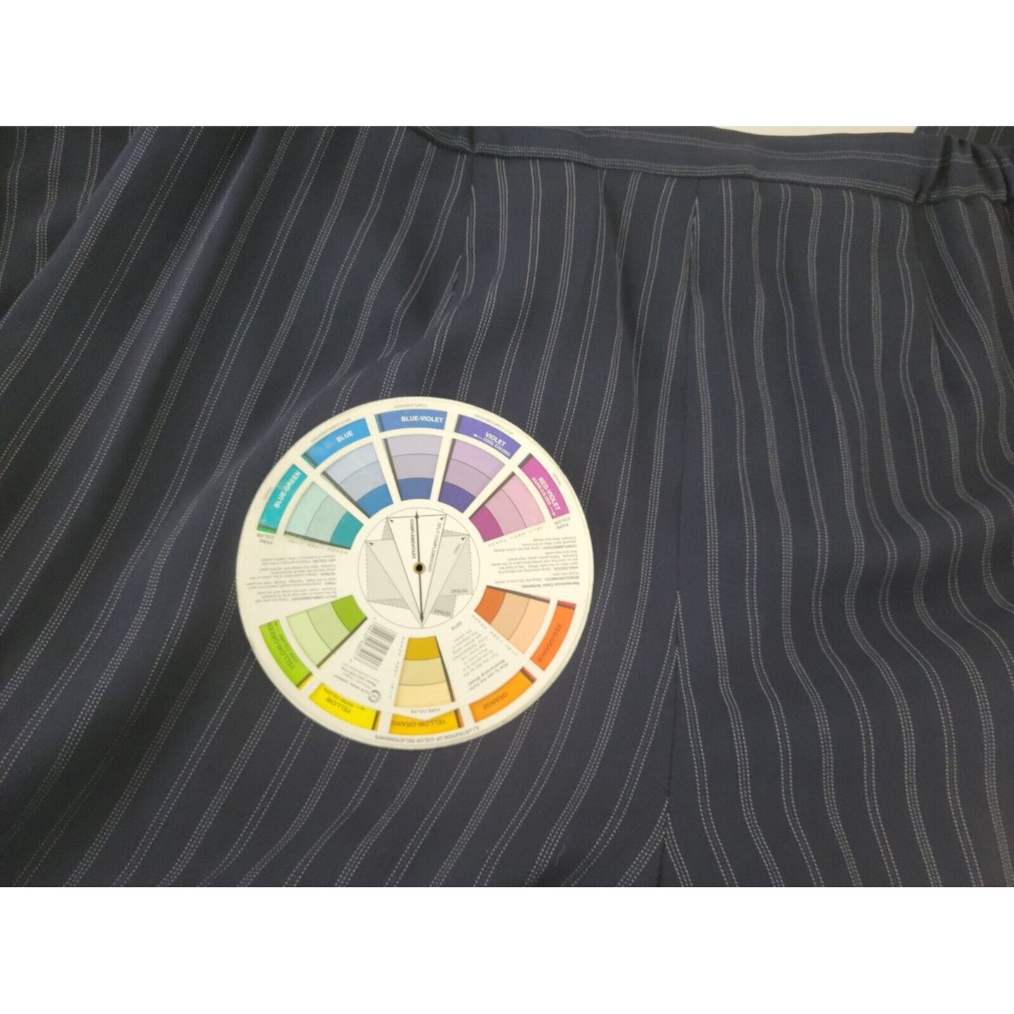 Valerie Stevens Womens Pants 16W Plus Dress Blue Slimming Stripe Comfort Waist