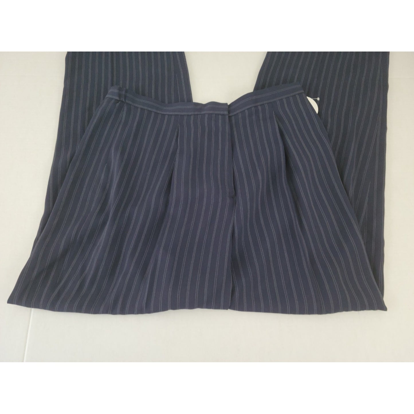 Valerie Stevens Womens Pants 16W Plus Dress Blue Slimming Stripe Comfort Waist