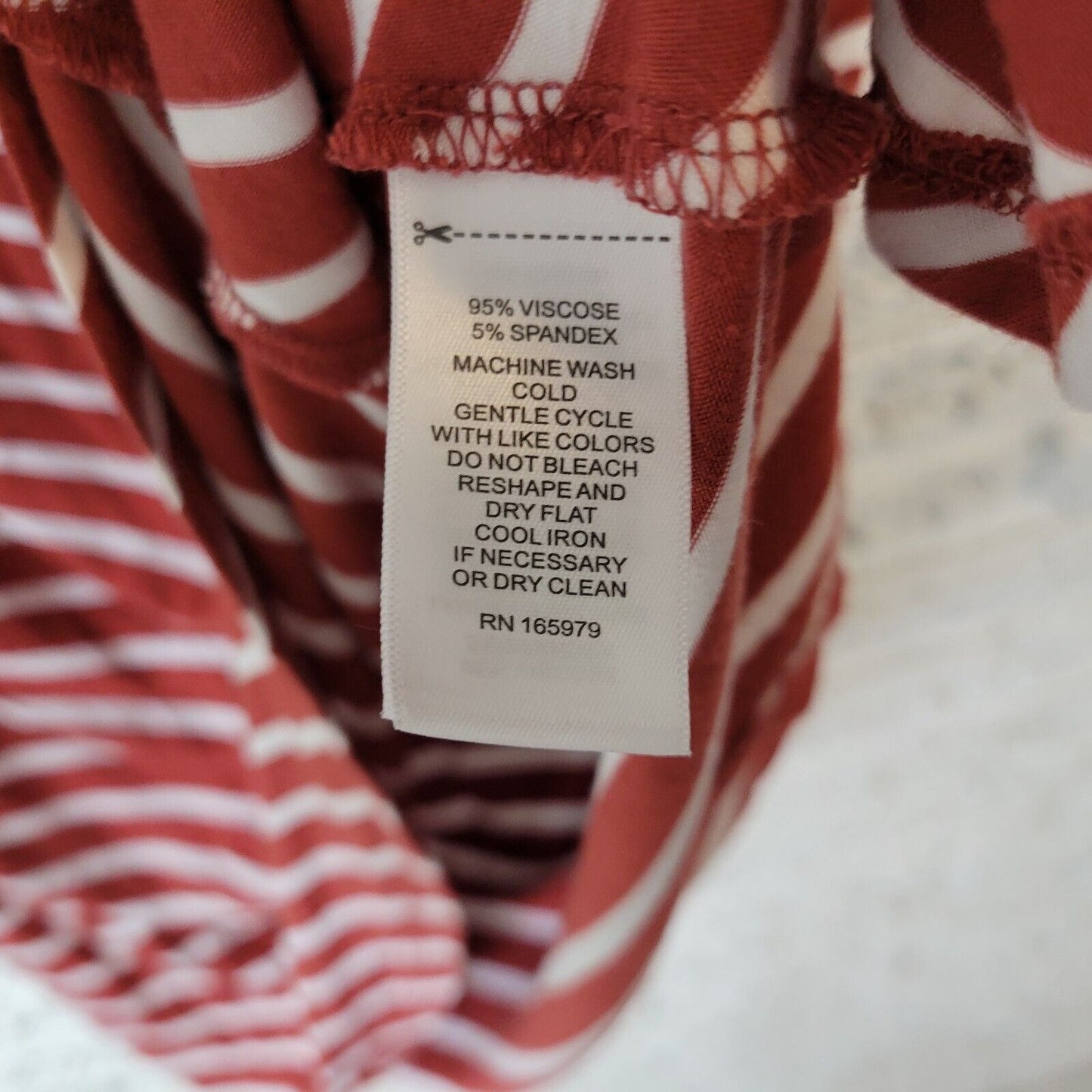 Cable Gauge Womens Top 3X Plus Tee Short Sleeve Burnt Orange Stripe Lightweight