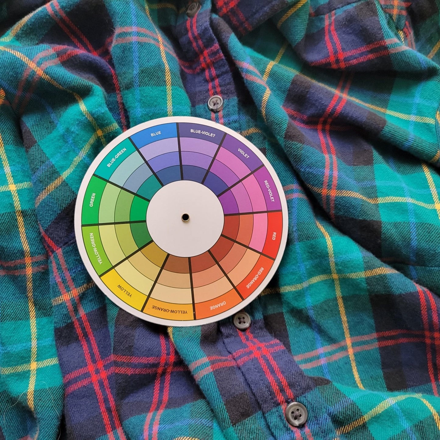 Lands End Women Top 1X Plus Long Sleeve Green Yellow Plaid Casual Flannel Collar