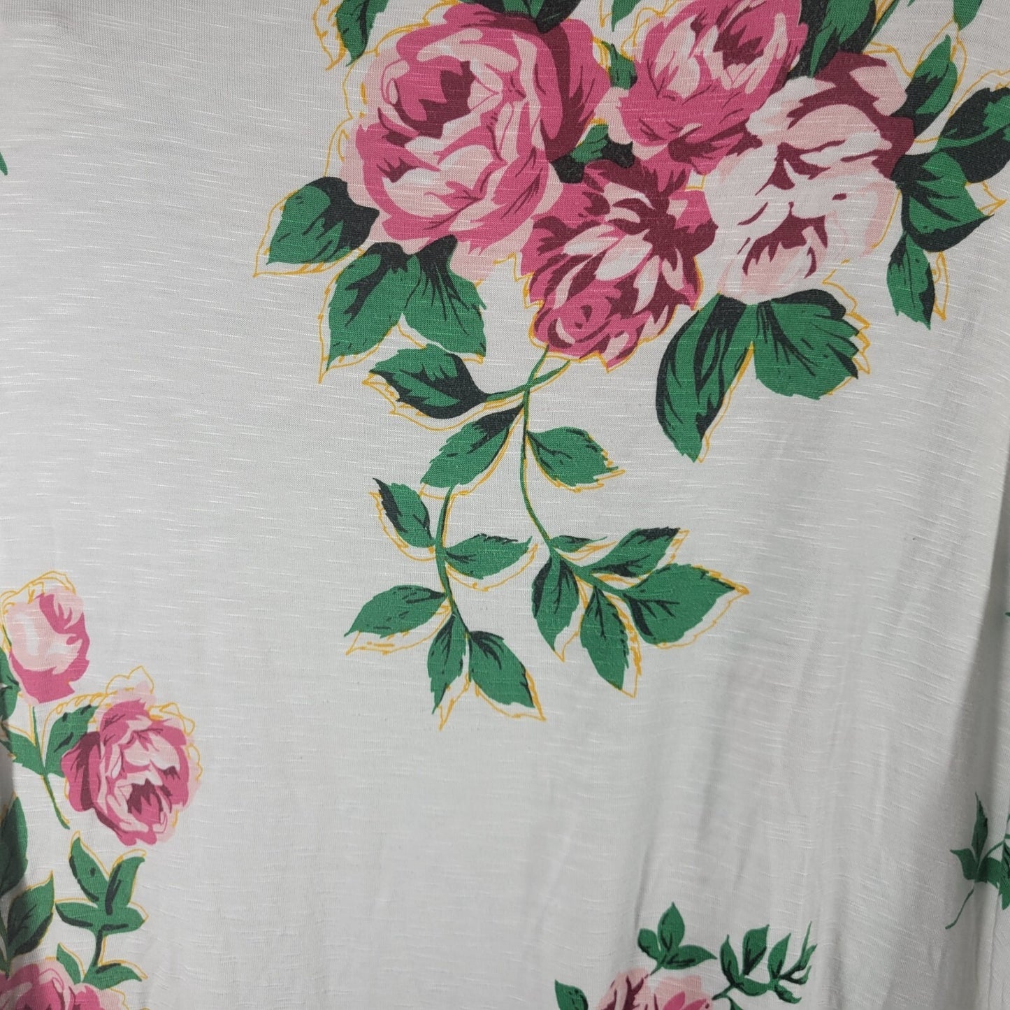 Lularoe Womens Top 3XL Plus Tee Short Sleeve Pink Green Floral Comfy Casual