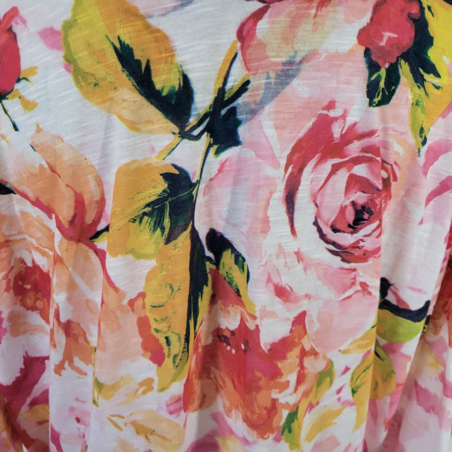 Concepts Womens Top XXL 20 Plus Tee Long Sleeve Pink Floral Rhinestone Casual
