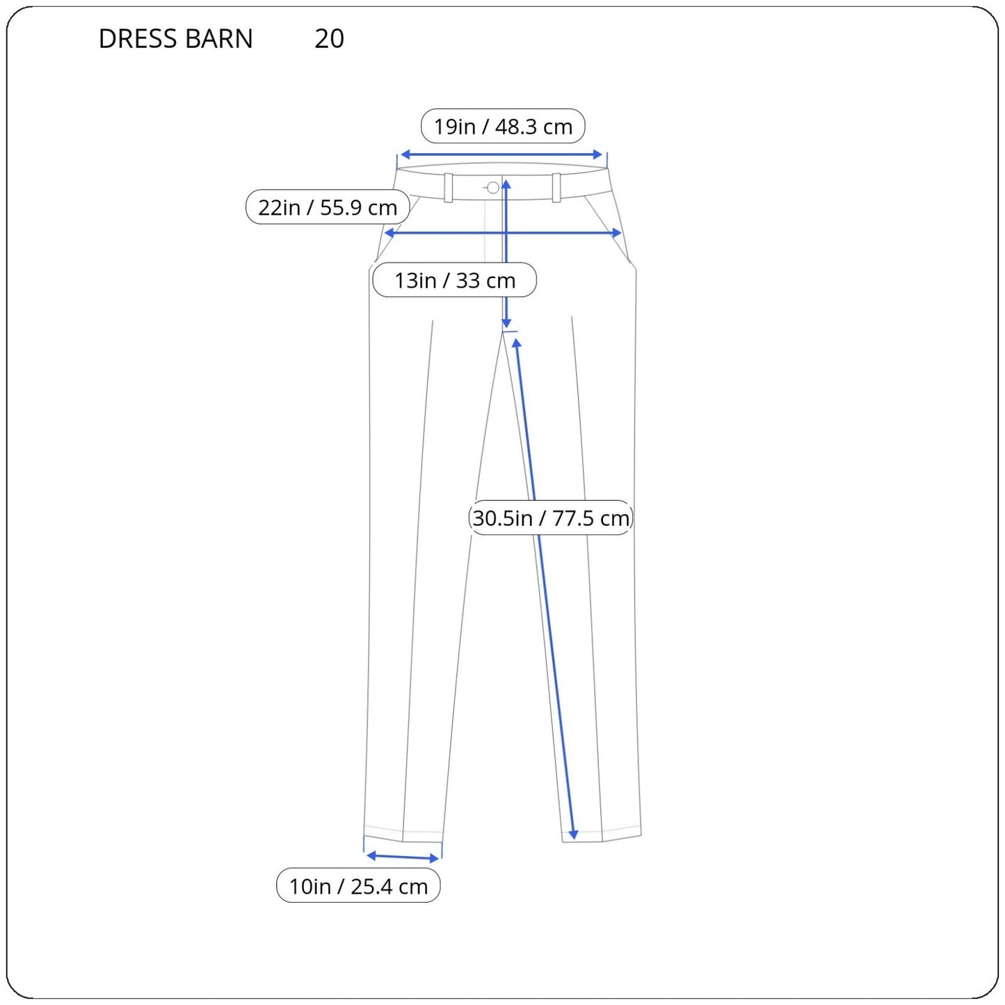 Dress Barn Womens Pants 20 Plus Straight Leg Career Brown Poly Blend Zip Fly