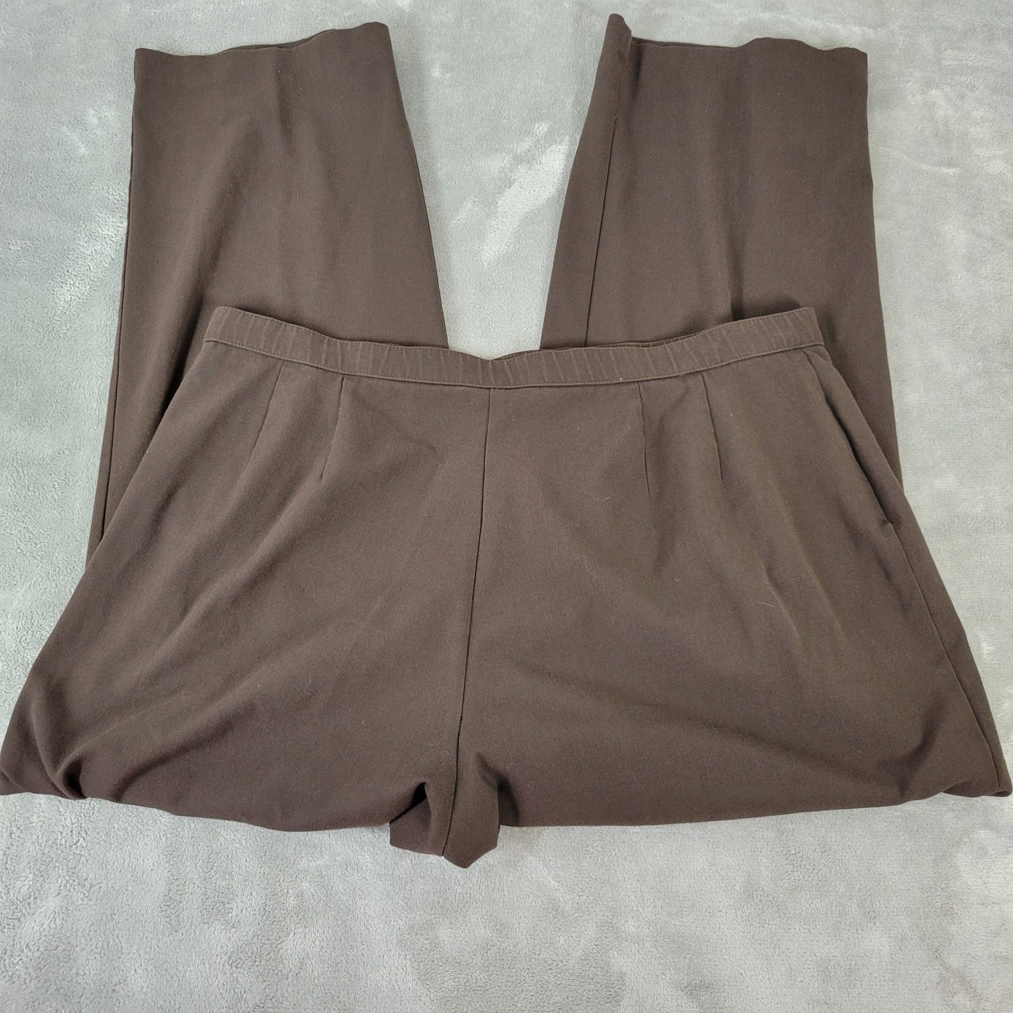 Dress Barn Womens Pants 20 Plus Straight Leg Career Brown Poly Blend Zip Fly