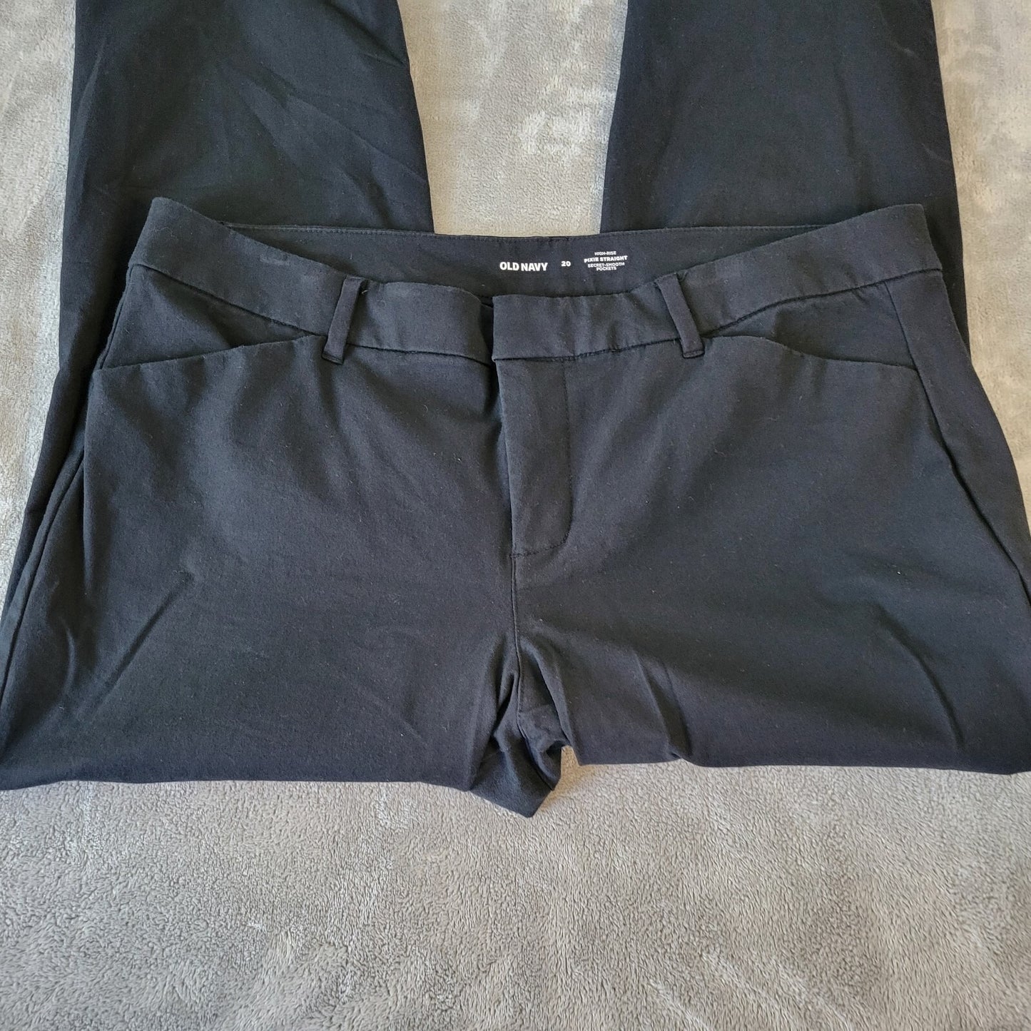 Old Navy Womens Pants 20 Plus Pixie High Rise Capri Black Zip Fly Cotton Blend