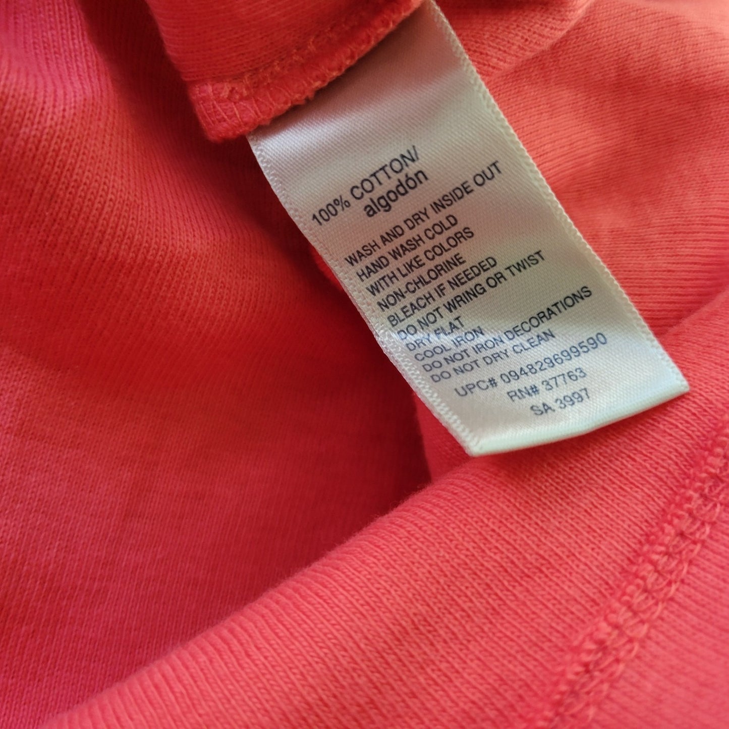 Rafaella Womens Top XL 3/4 Sleeve Red Orange Knit Cotton Studded Casual Comfy