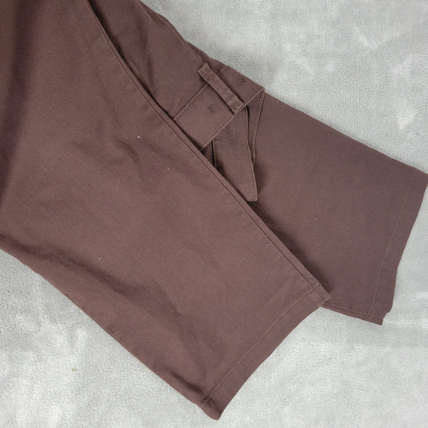 Lee Womens Pants 16S Petite 16P Relaxed Fit at Waist Brown Straight Leg Zip Fly