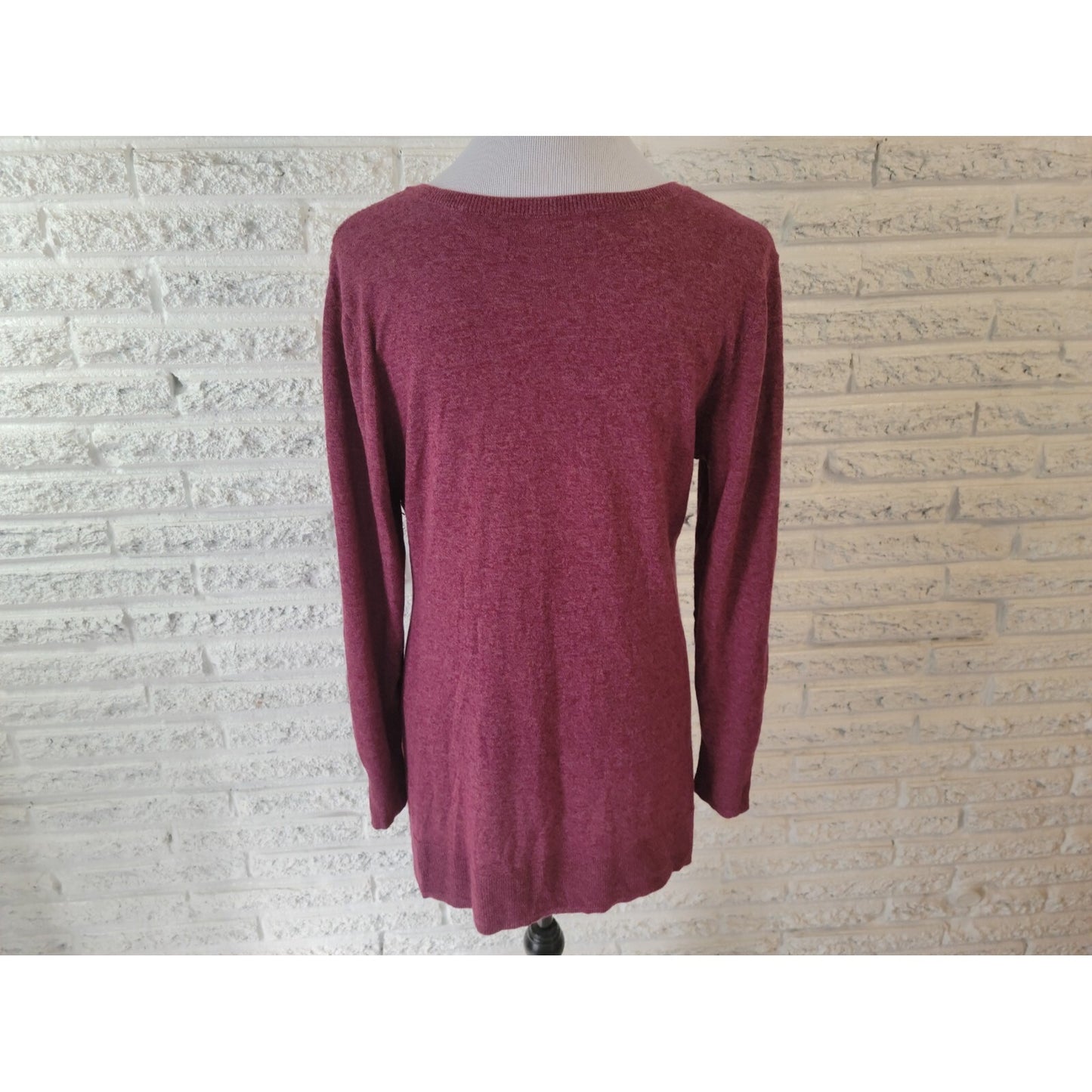 Apt 9 Women Sweater XXL Plus Tunic Pullover Long Sleeve Purple VNeck Lightweight