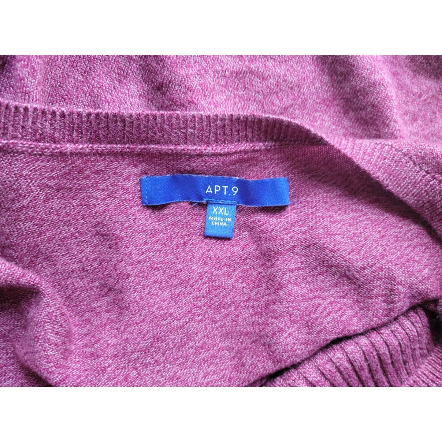 Apt 9 Women Sweater XXL Plus Tunic Pullover Long Sleeve Purple VNeck Lightweight