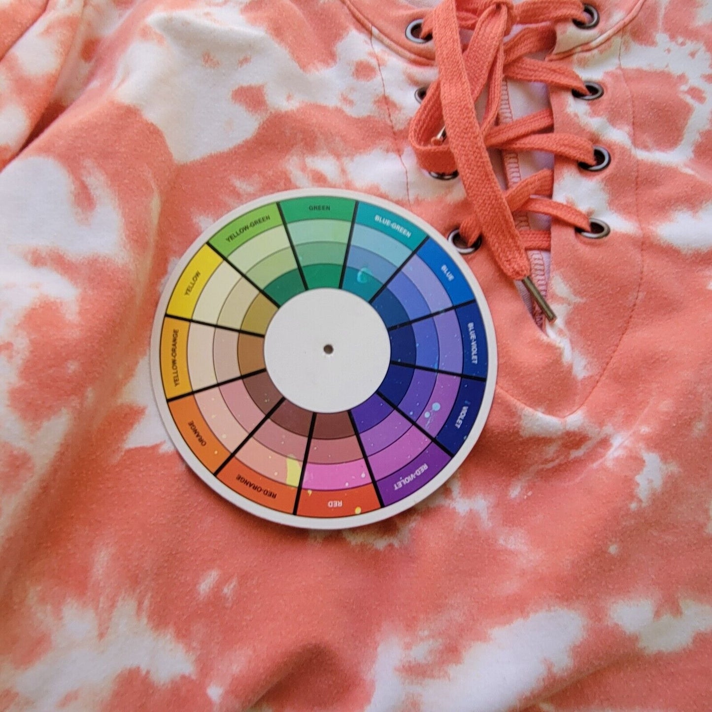 Sweatshirt Project Womens 2X 3/4 Sleeve Orange Tie Dye Lace Up Comfy Casual