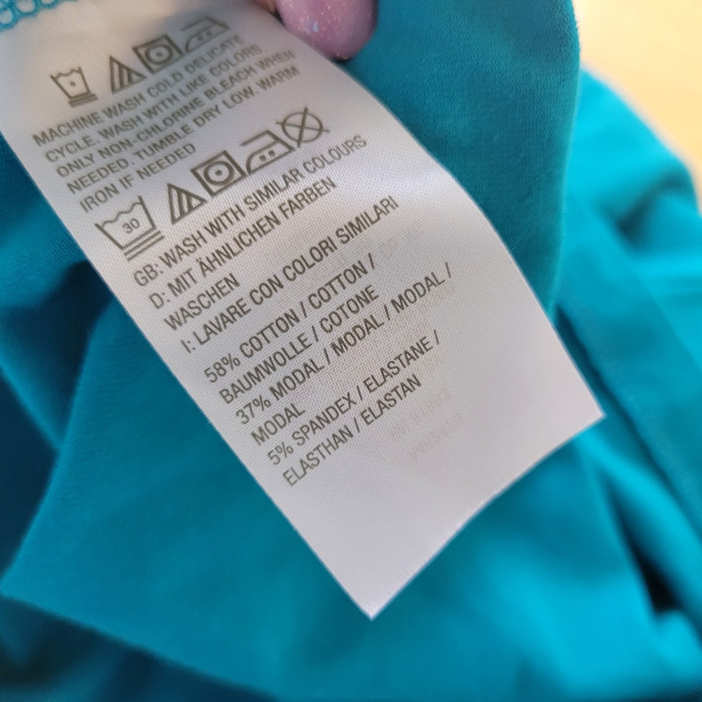 Isaac Mizrahi Live QVC Womens Top XL 3/4 Sleeve Blue Cotton Blend Casual Comfy