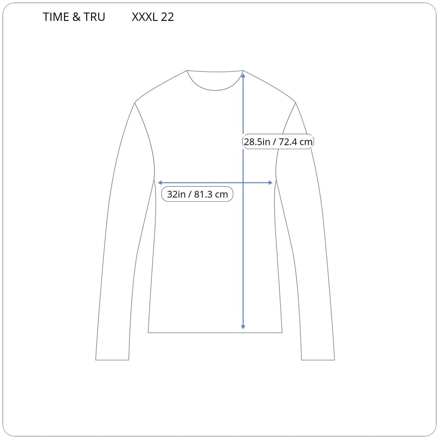 Time Tru Womens Sweater XXXL 22 Plus Long Sleeve Blue Stripe Comfy Lightweight