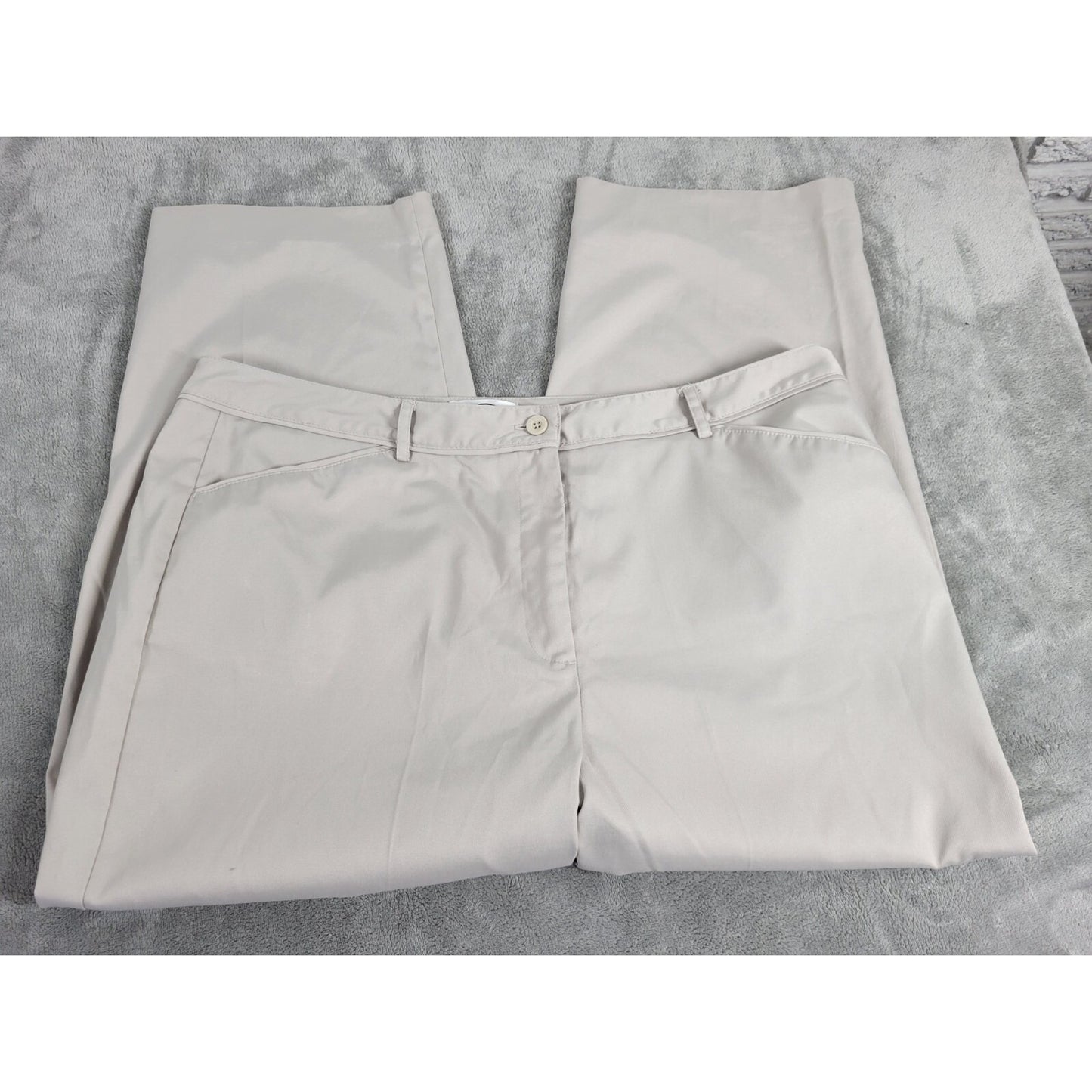 Talbots Womens Pants 18 Plus Capri Beige Zip Fly Polyester Blend Career Casual