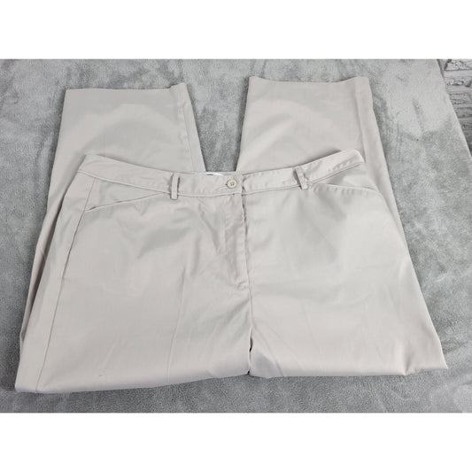 Talbots Womens Pants 18 Plus Capri Beige Zip Fly Polyester Blend Career Casual