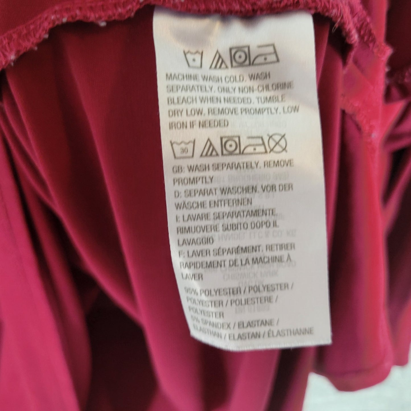 Susan Graver QVC Womens Top 2X Plus 3/4 Sleeve Burgundy Poly Blend Modern Office