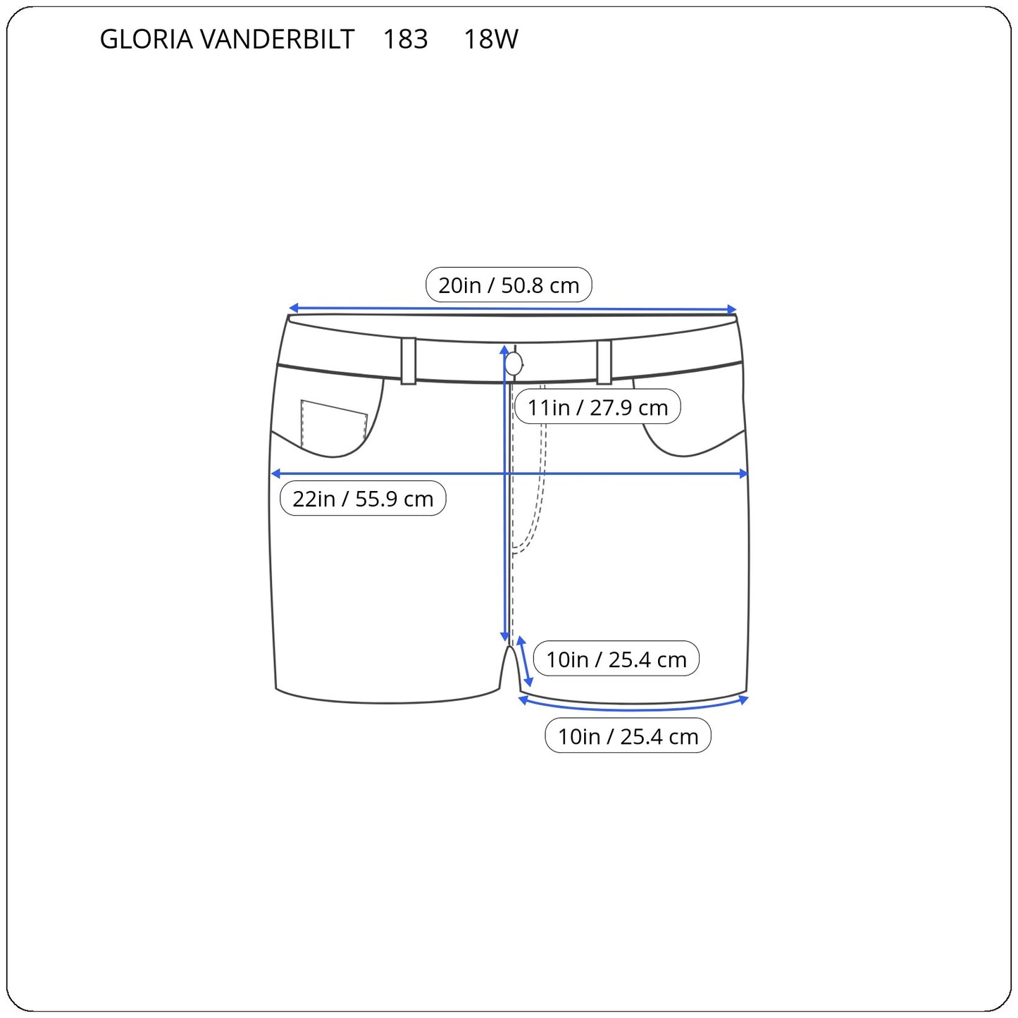 Gloria Vanderbilt Denim Bermuda Shorts 18W Indigo Blue Elastic Waist Slim BLU16E