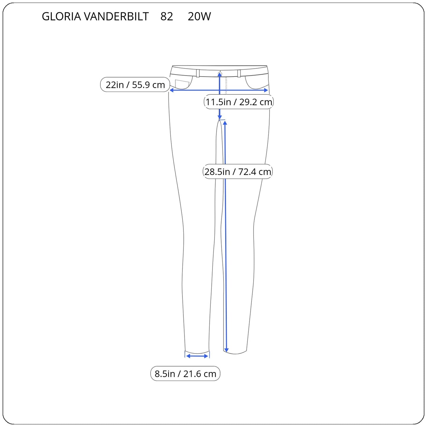 Gloria Vanderbilt Amanda Womens Plus Size 20W Medium Wash Straight Jeans SL60E