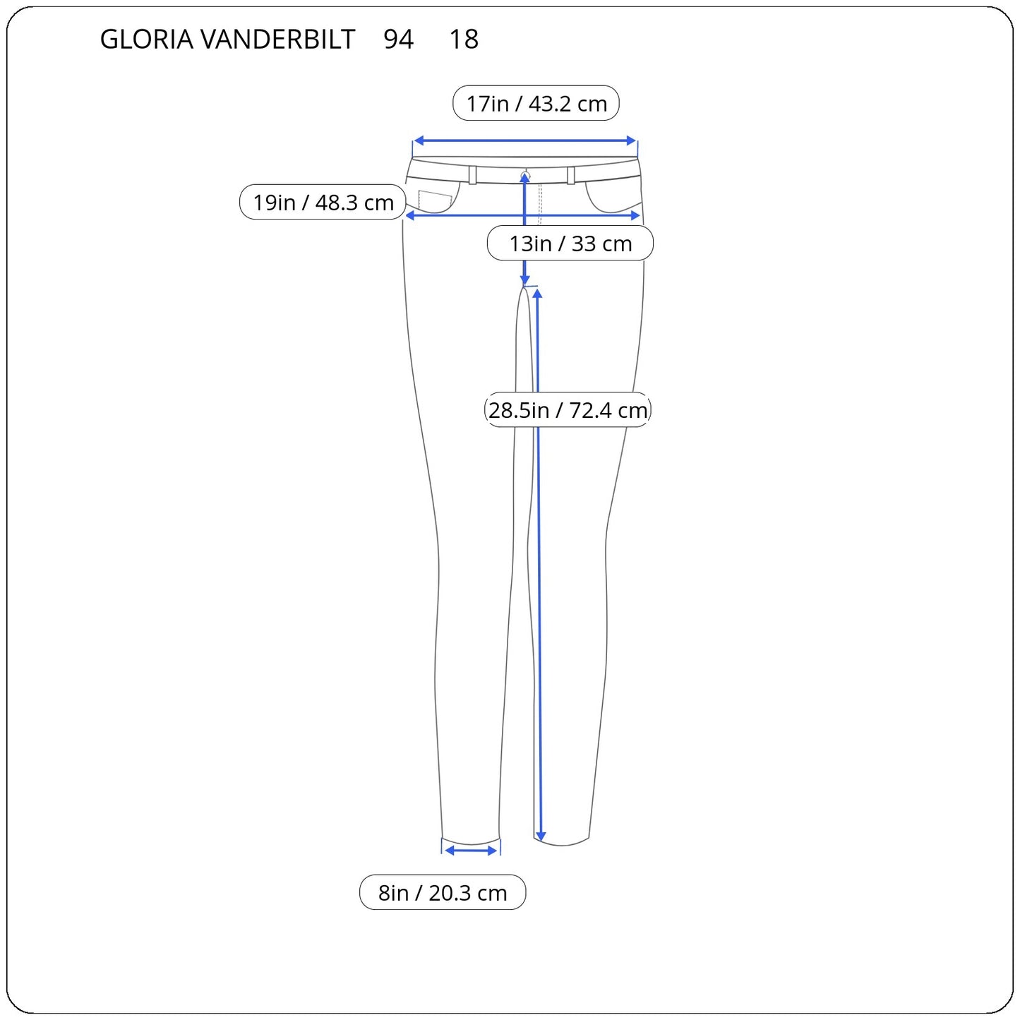 Gloria Vanderbilt 18 Jeans Blue Denim Straight Leg Elastic Waist Stretch SL58E