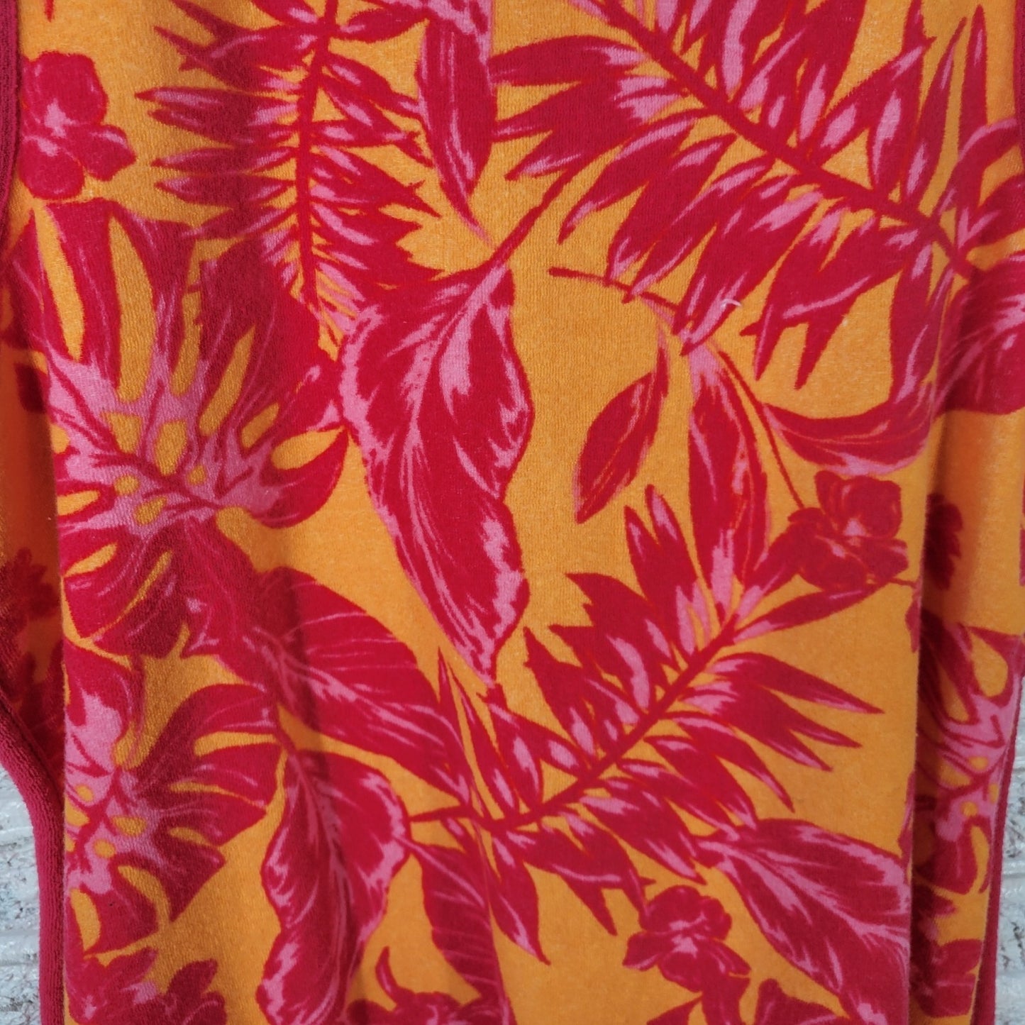 Juicy Couture Womens Swim Cover Up Dress XL Pink Floral Sleeveless Terry Cloth