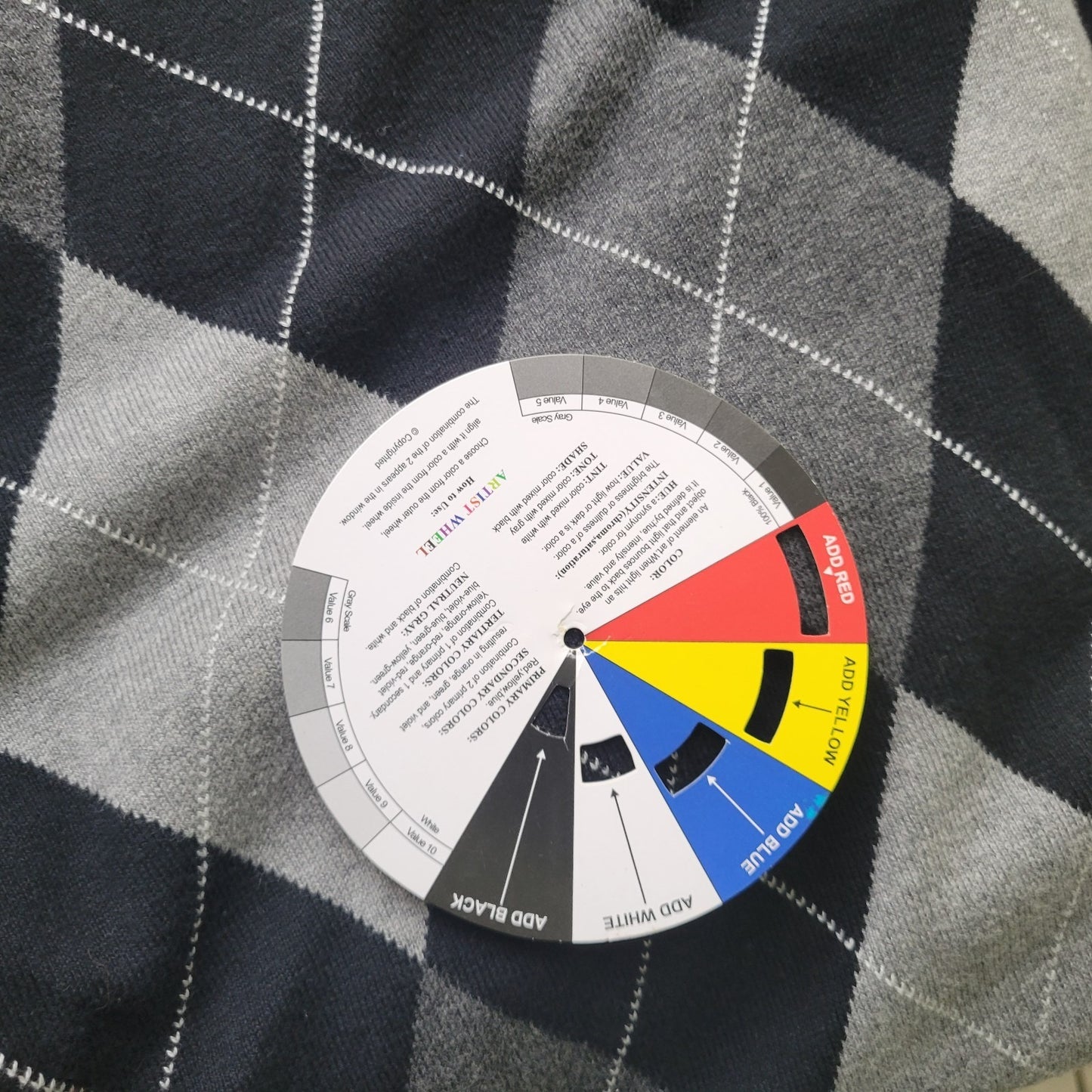 Croft Barrow Womens Sweater Extra Large XL Black Gray Argyle Cotton Blend Soft