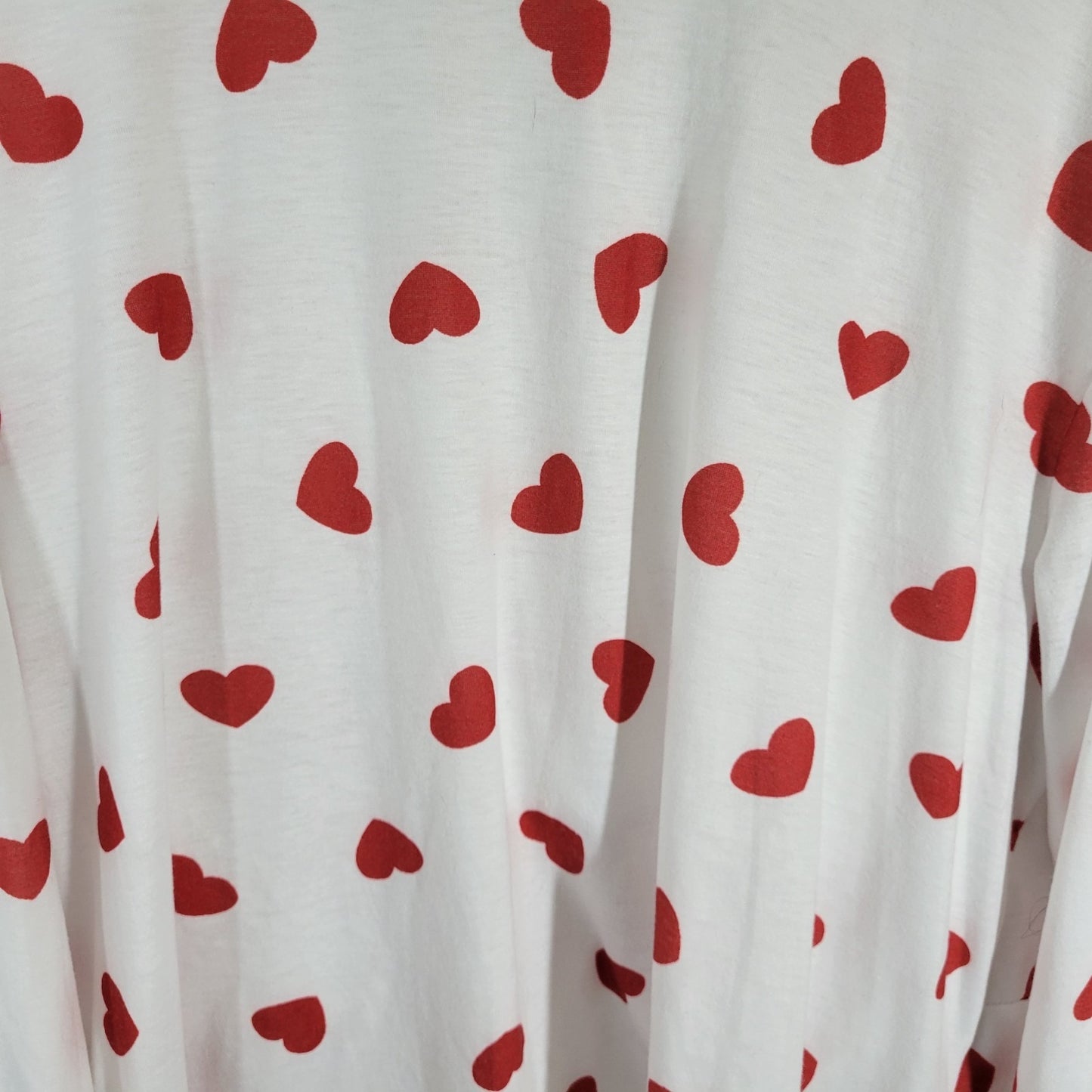 Shein Plus Size 2XL Valentines White Open Front Lace Up Blouse Long Sleeve Top