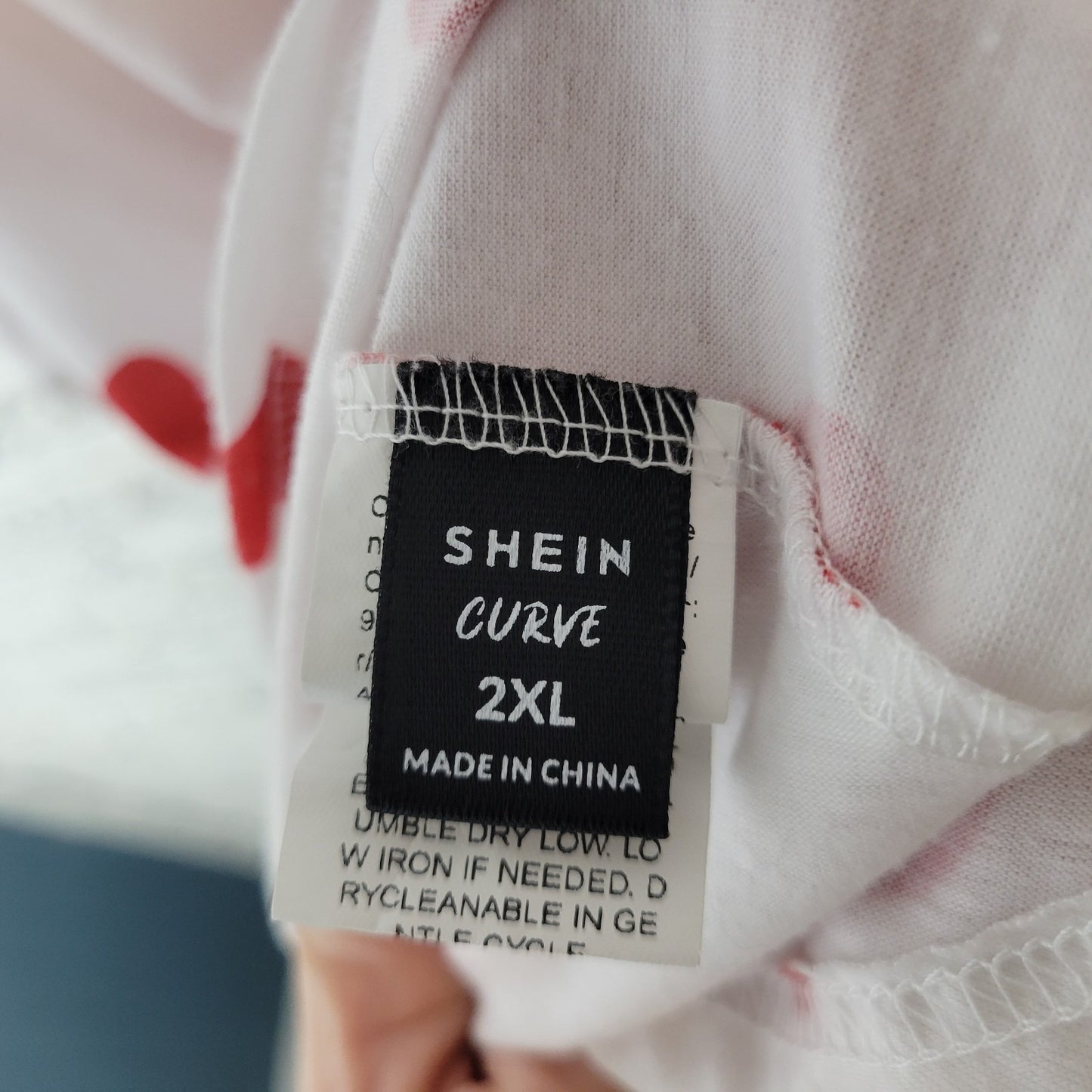 Shein Plus Size 2XL Valentines White Open Front Lace Up Blouse Long Sleeve Top