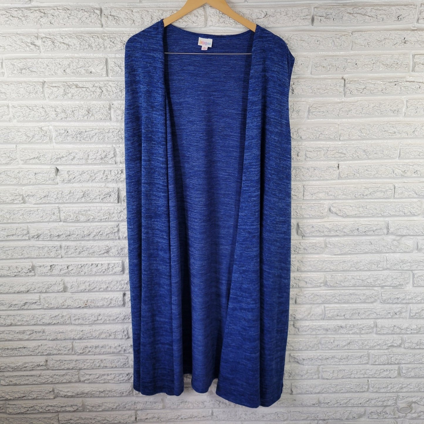 Lularoe Womens Top Extra Large XL Cardigan Open Duster Blue Heather Split Sides