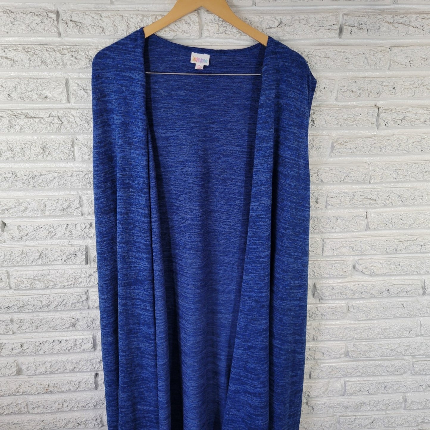 Lularoe Womens Top Extra Large XL Cardigan Open Duster Blue Heather Split Sides