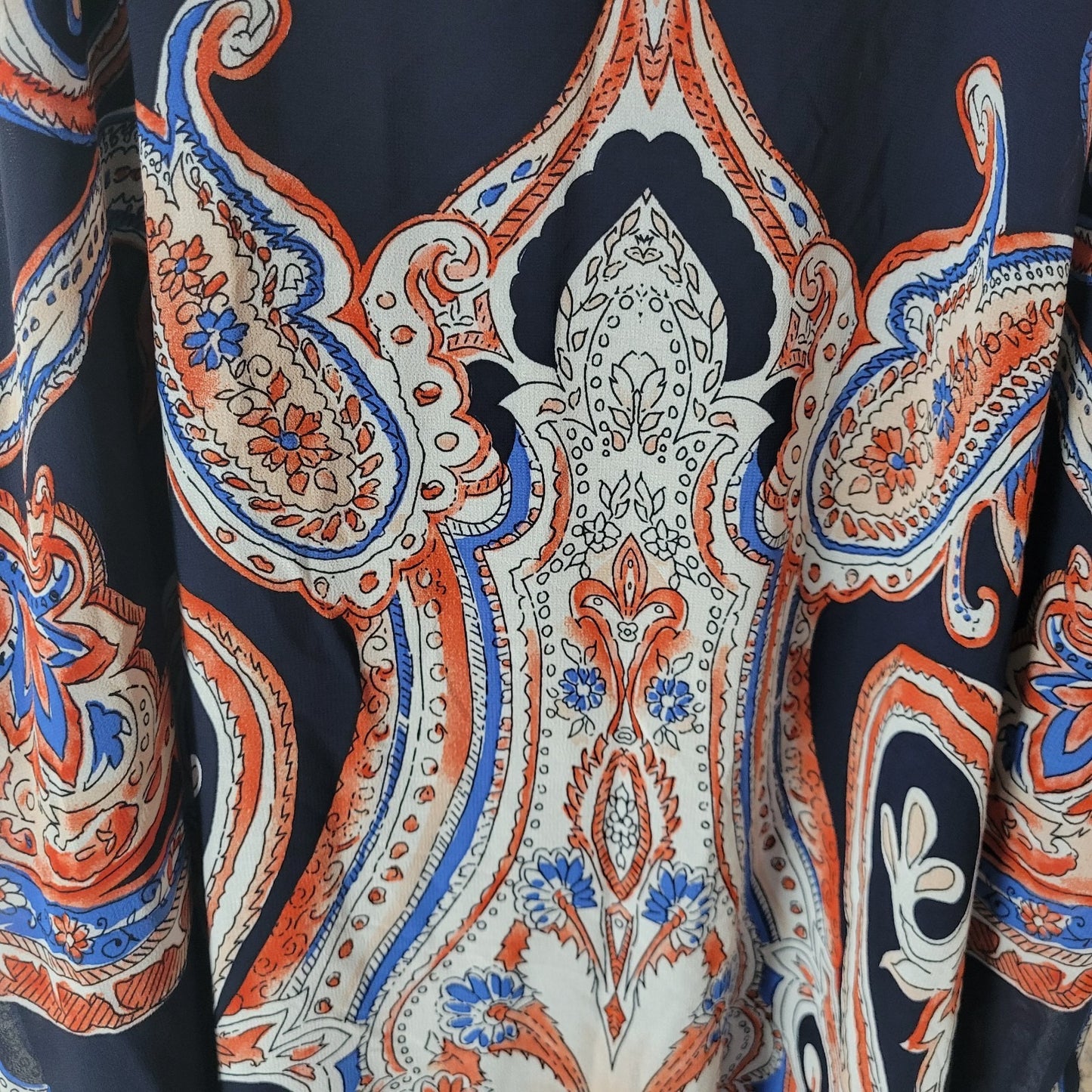 Perseption Womens Dress 3X Plus Mini Slip Blue Red Paisley Lightweight Keyhole